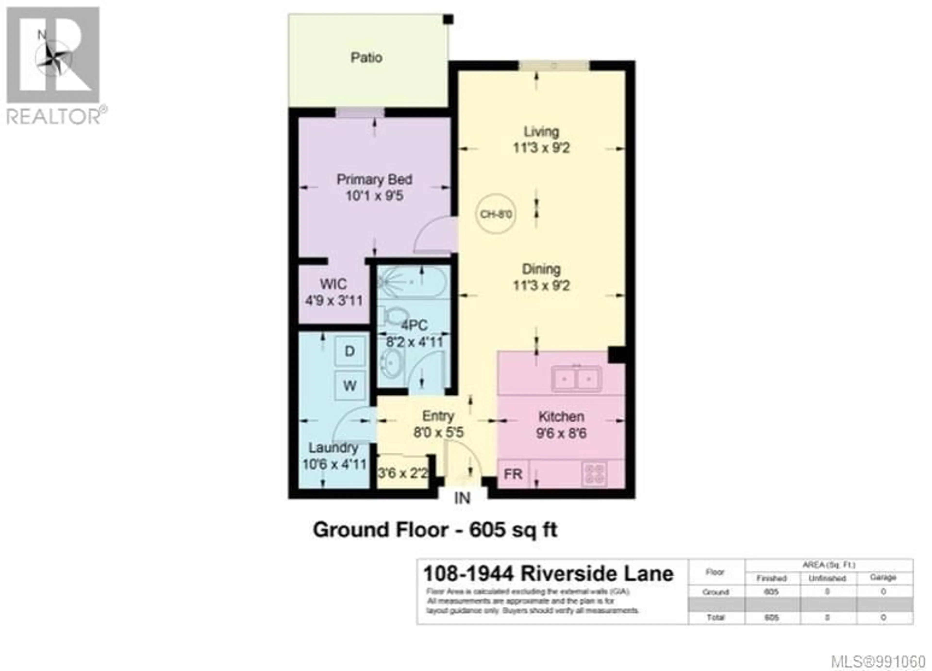 Floor plan for 108 - 1944 RIVERSIDE LANE, Courtenay British Columbia V9N0E5