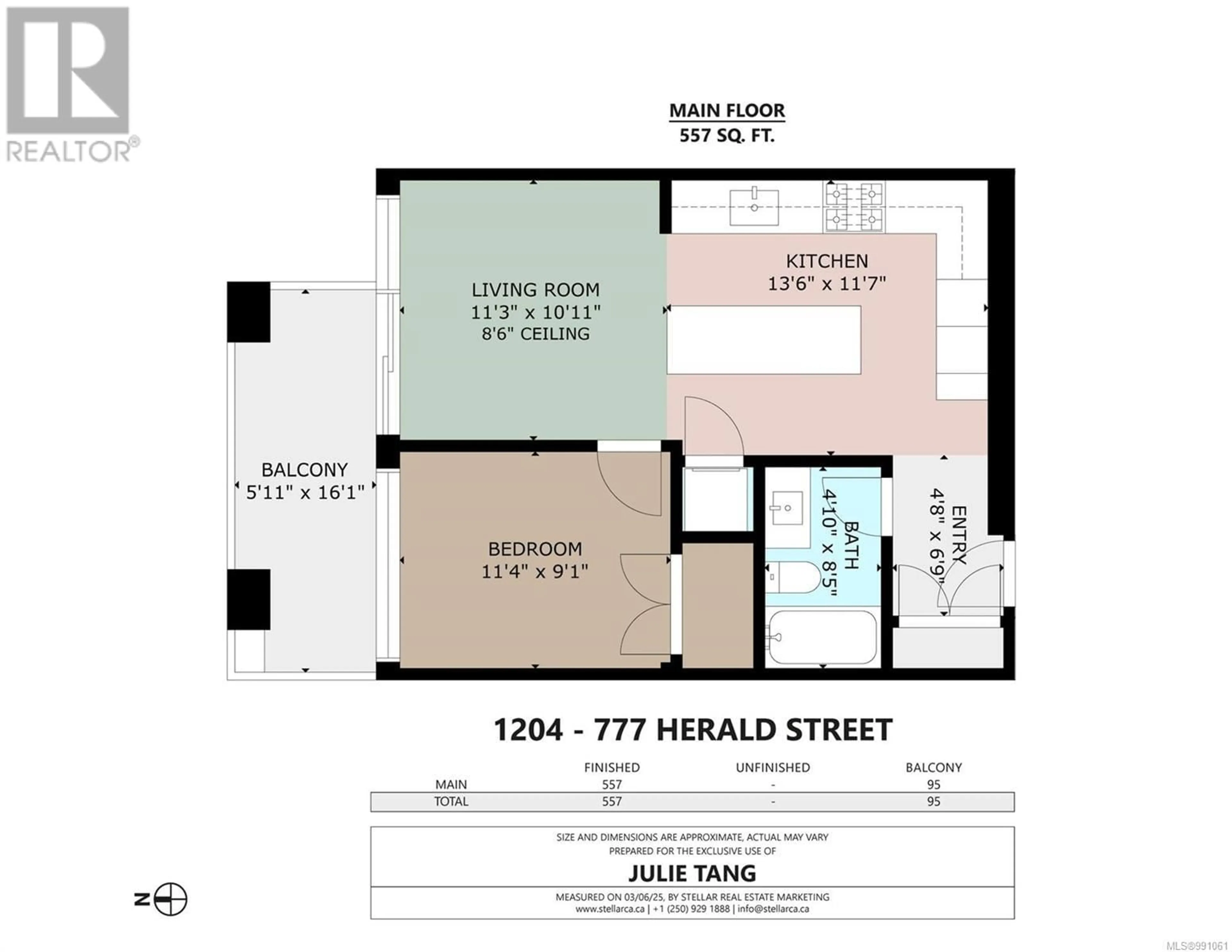 Floor plan for 1204 777 Herald St, Victoria British Columbia V8T0C7