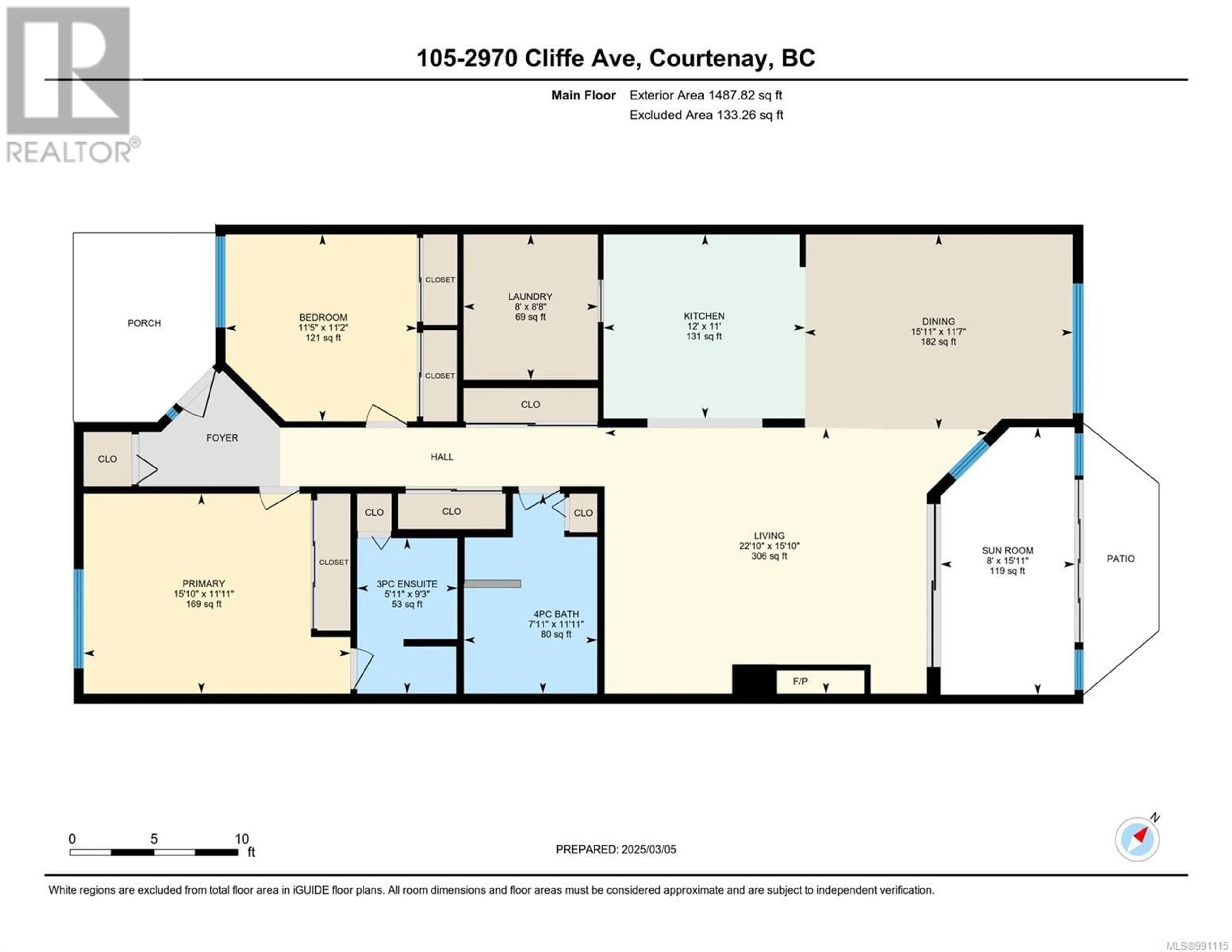 Floor plan for 105 2970 Cliffe Ave, Courtenay British Columbia V9N2L7