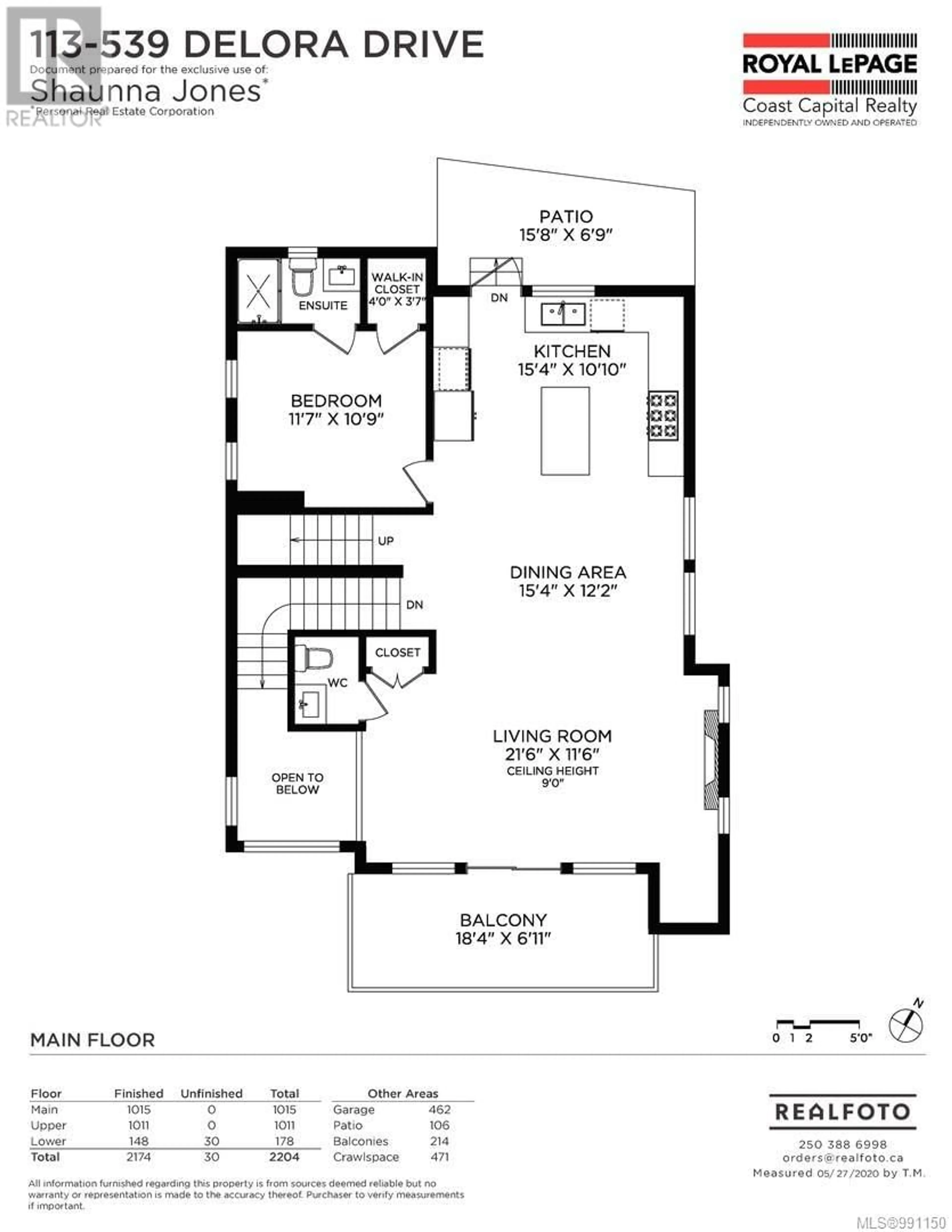 Floor plan for 113 539 Delora Dr, Colwood British Columbia V9C0M2