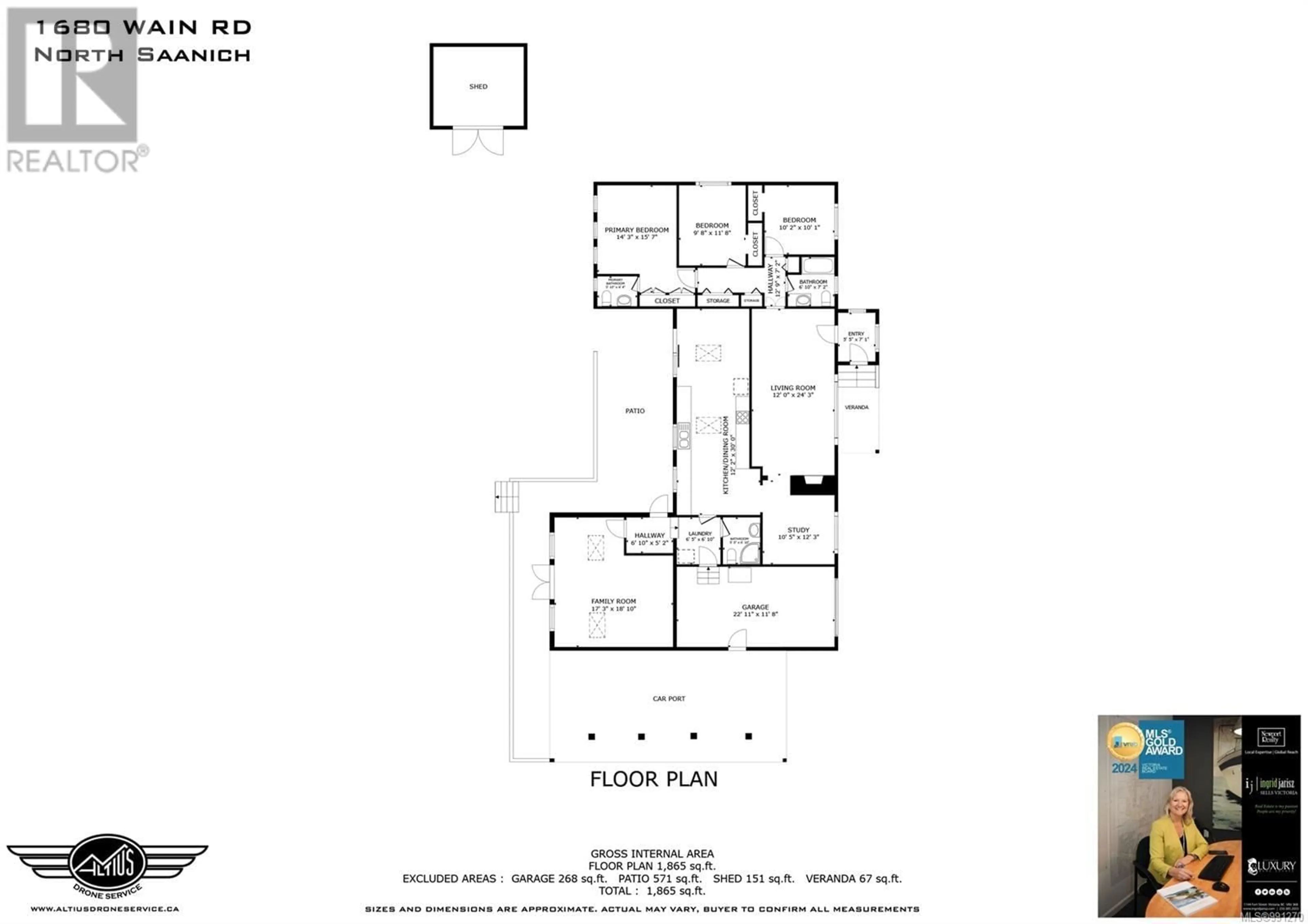 Floor plan for 1680 WAIN ROAD, North Saanich British Columbia V8L5R2