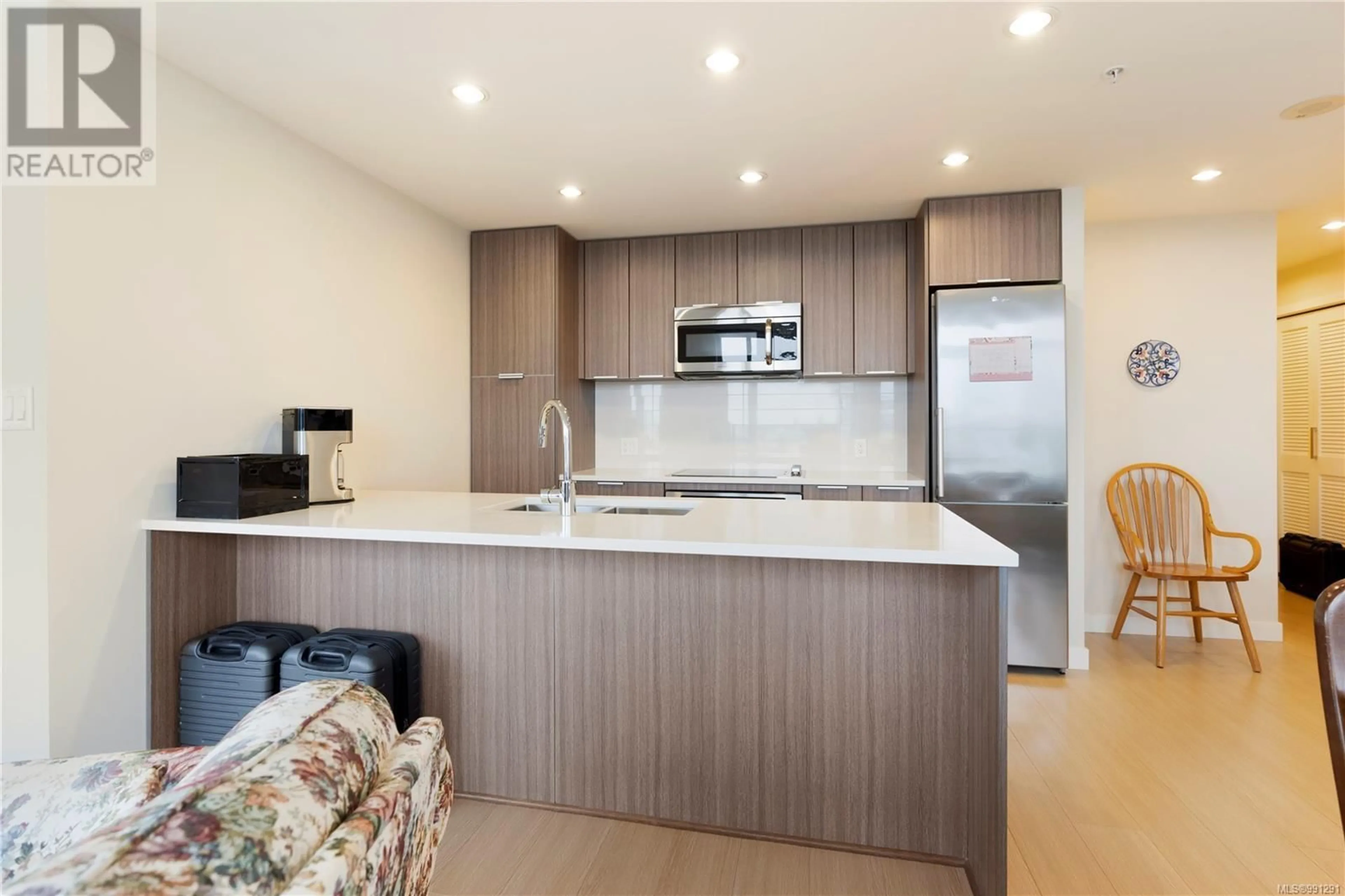 Open concept kitchen, unknown for 1404 728 Yates St, Victoria British Columbia V8W0C8