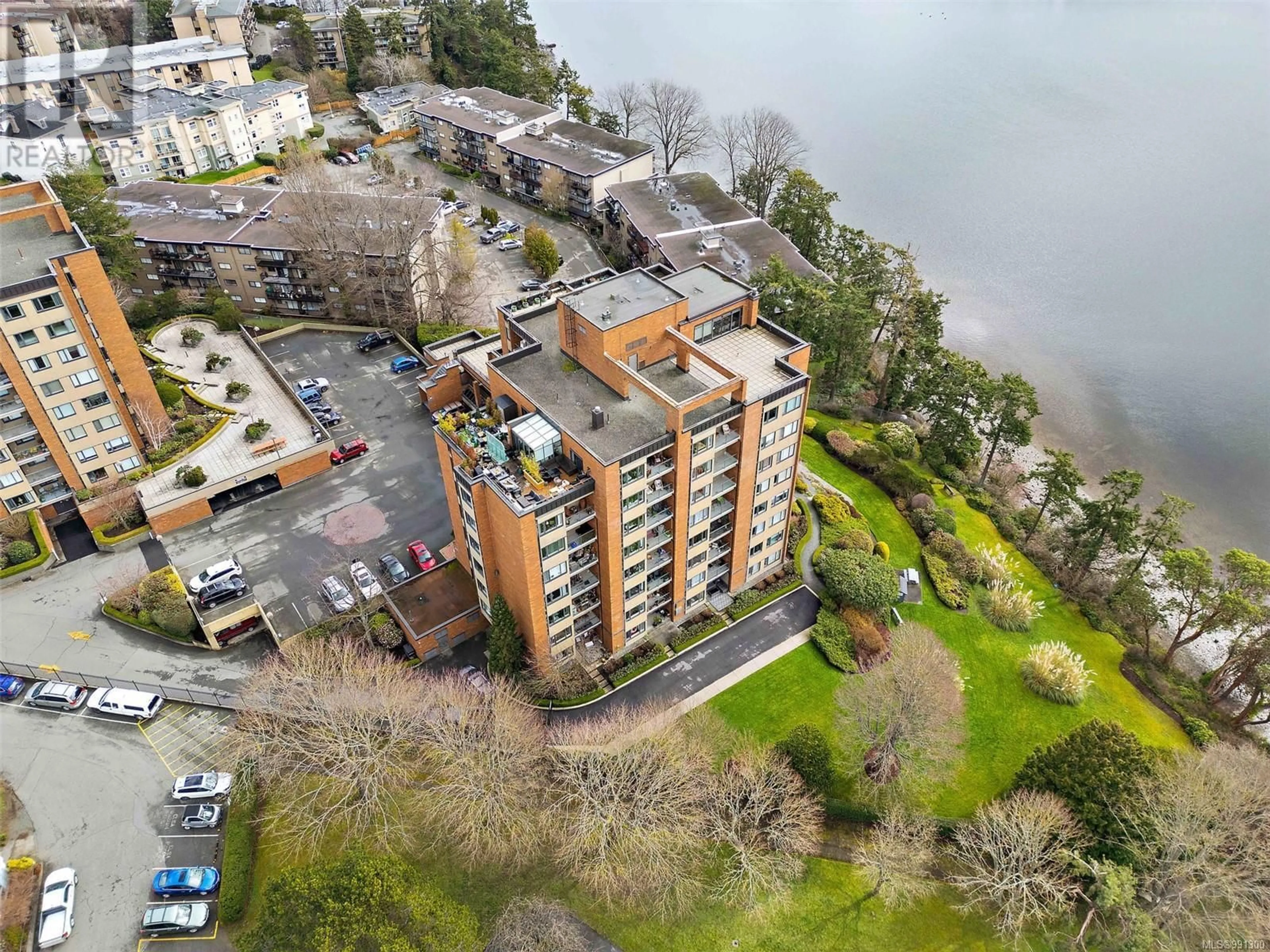 A pic from outside/outdoor area/front of a property/back of a property/a pic from drone, water/lake/river/ocean view for 602 105 Gorge Rd E, Victoria British Columbia V9A6Z3