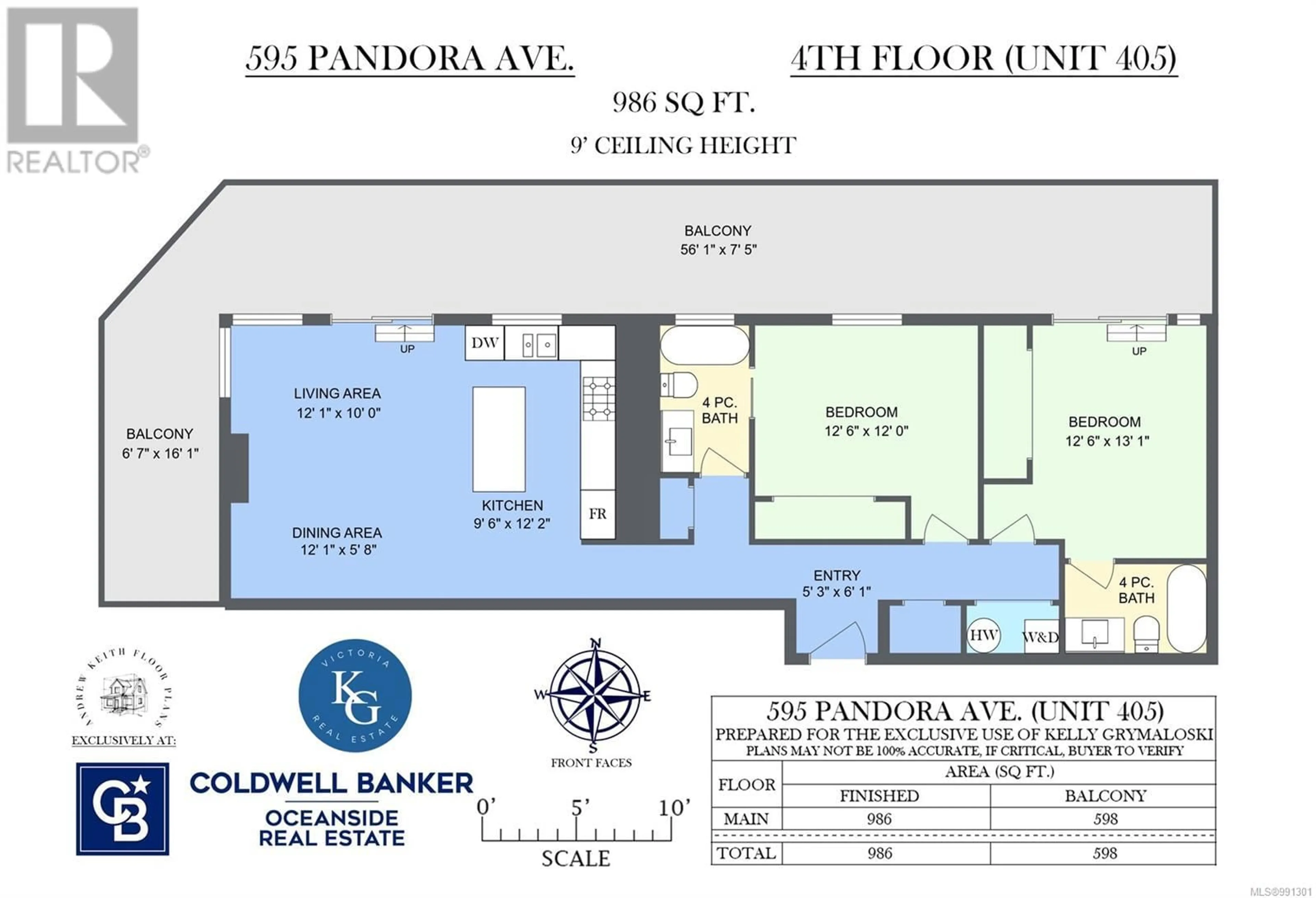 Floor plan for 405 595 Pandora Ave, Victoria British Columbia V8W1N5