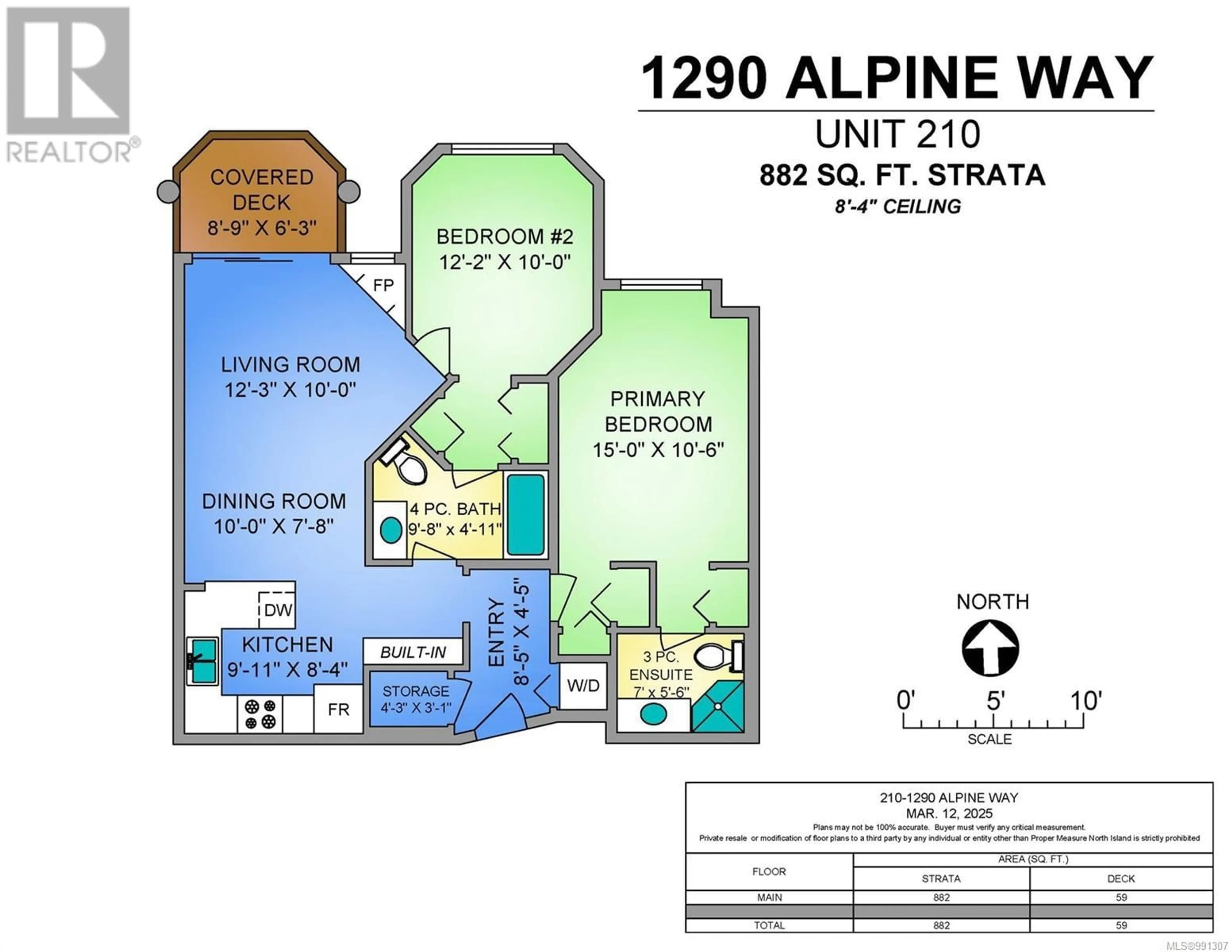 Floor plan for 210 - 1290 ALPINE ROAD, Courtenay British Columbia V9J1S0