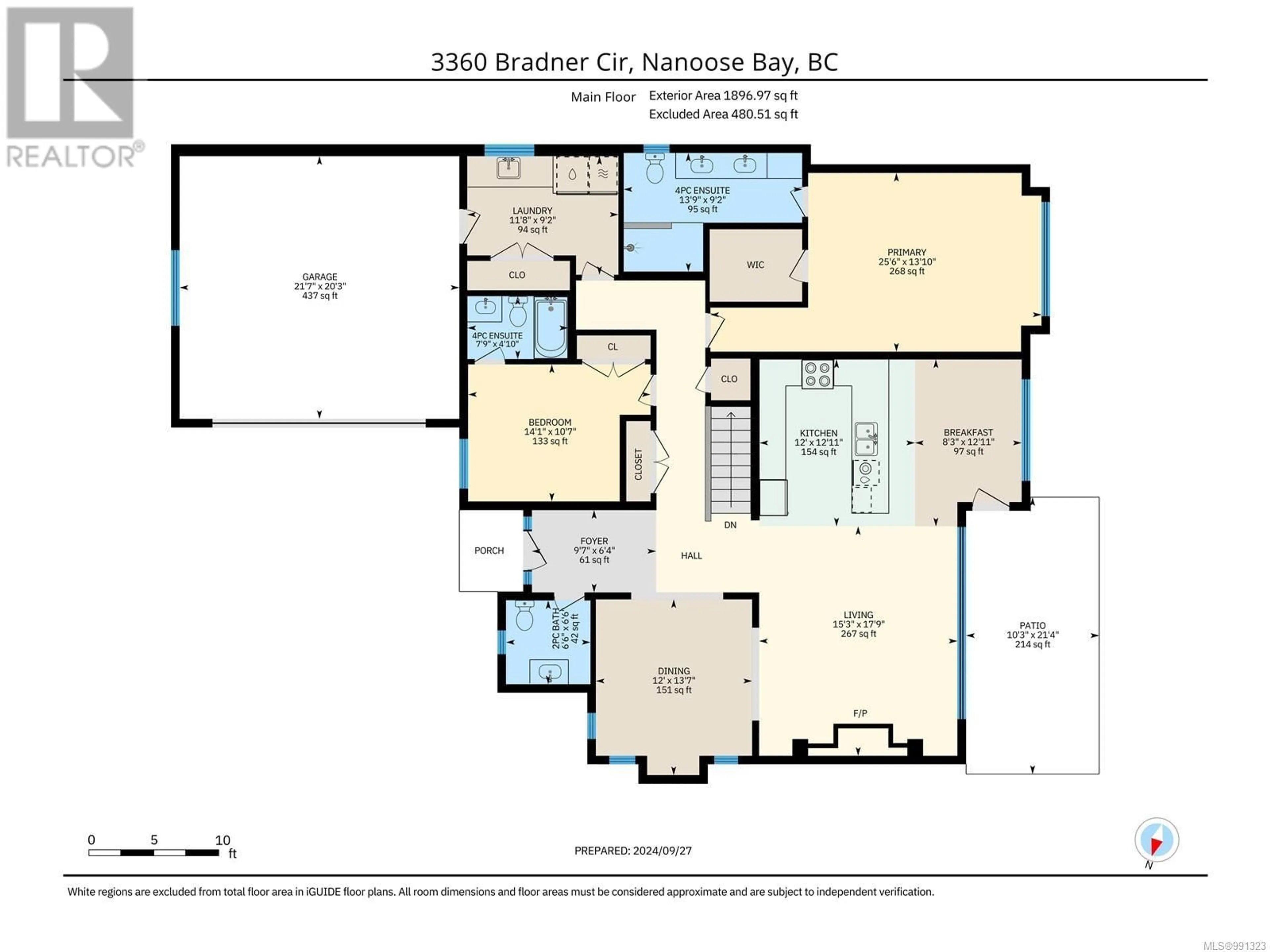 Floor plan for 3360 Bradner Cir, Nanoose Bay British Columbia V9P9M5