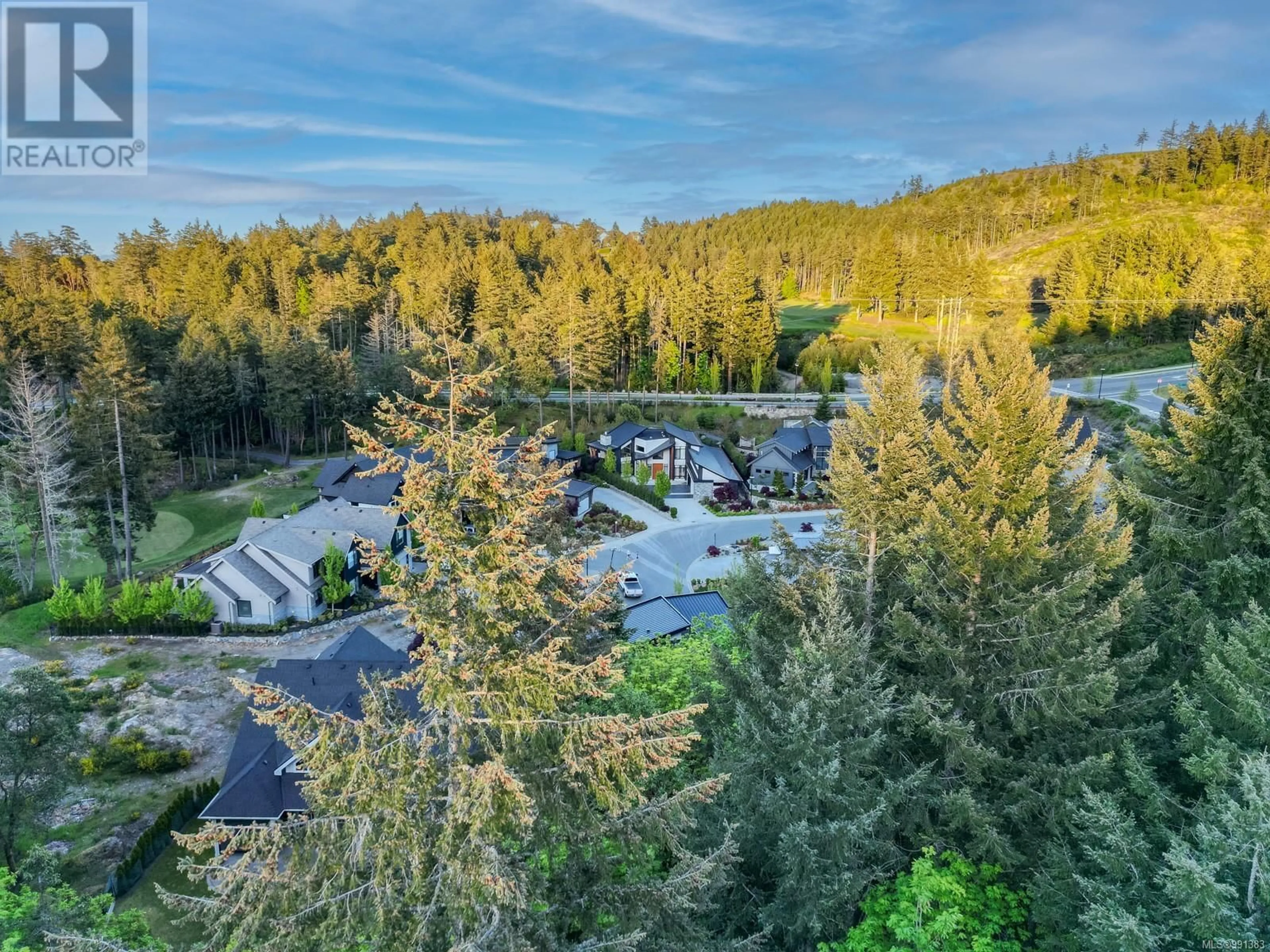 A pic from outside/outdoor area/front of a property/back of a property/a pic from drone, forest/trees view for 2220 Riviera Pl, Langford British Columbia V9B0Y5