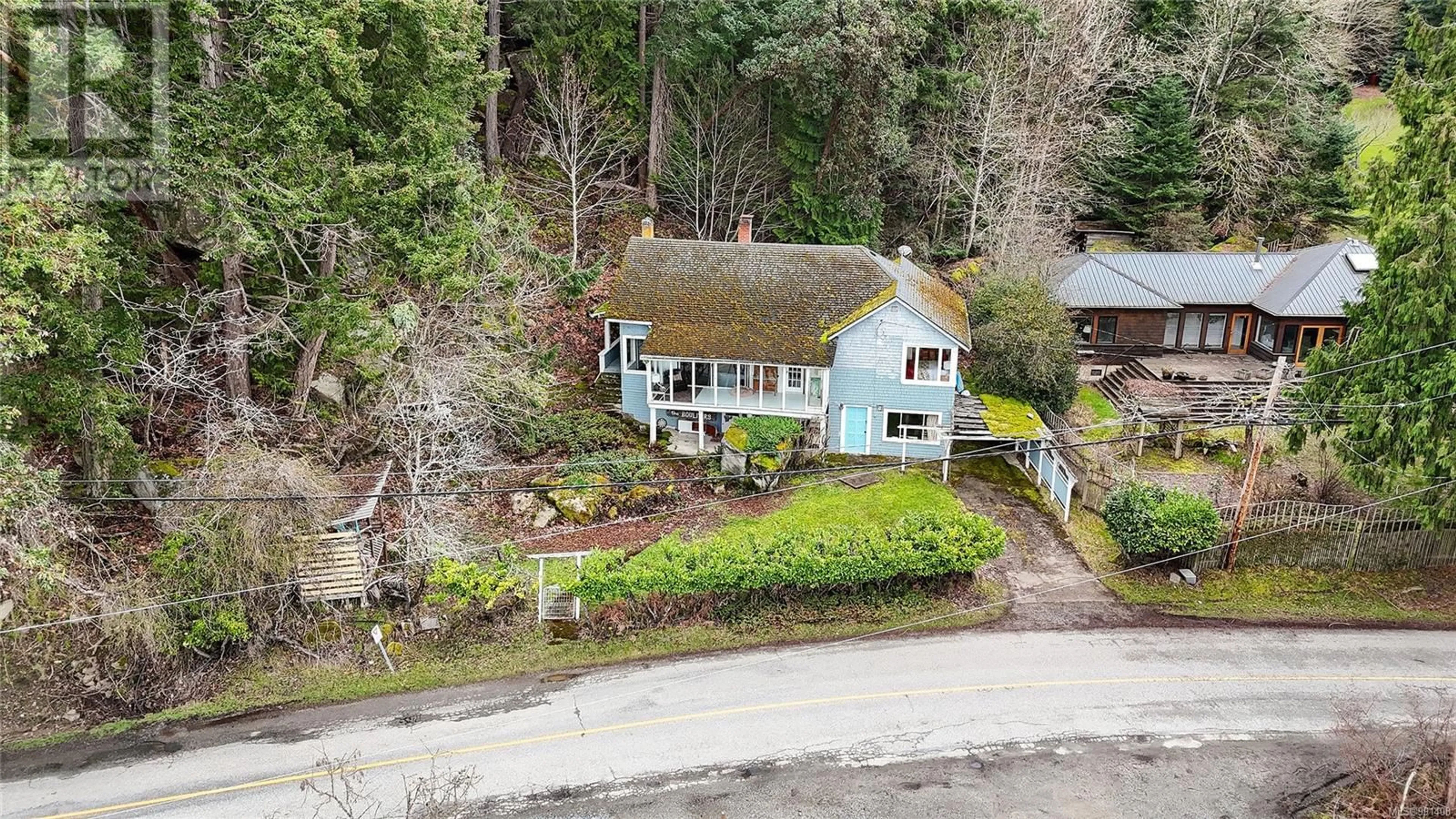 A pic from outside/outdoor area/front of a property/back of a property/a pic from drone, street for 348 GEORGINA POINT ROAD, Mayne Island British Columbia V0N2J1