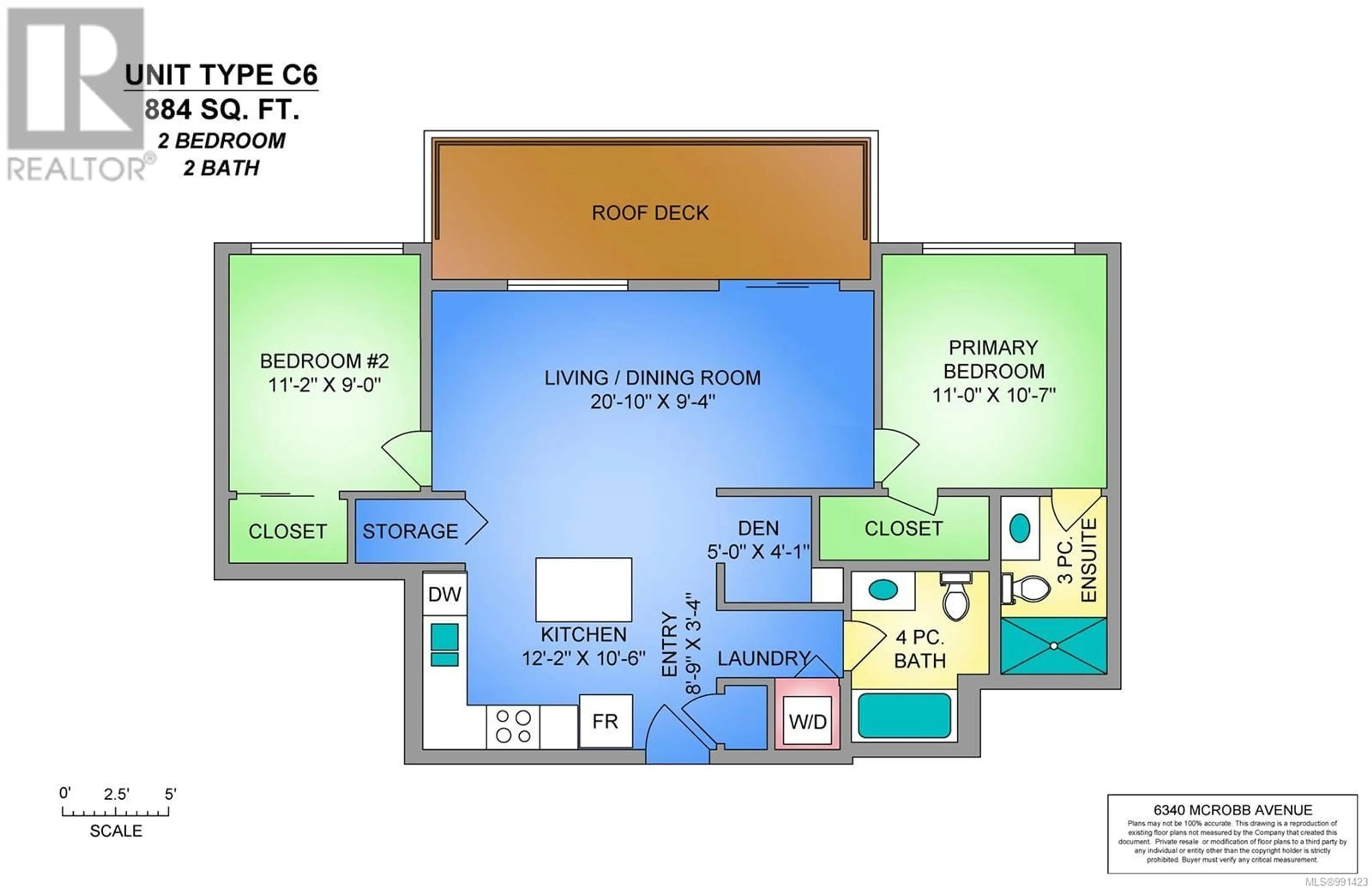 Floor plan for 601 - 6340 MCROBB AVENUE, Nanaimo British Columbia V9V1L2