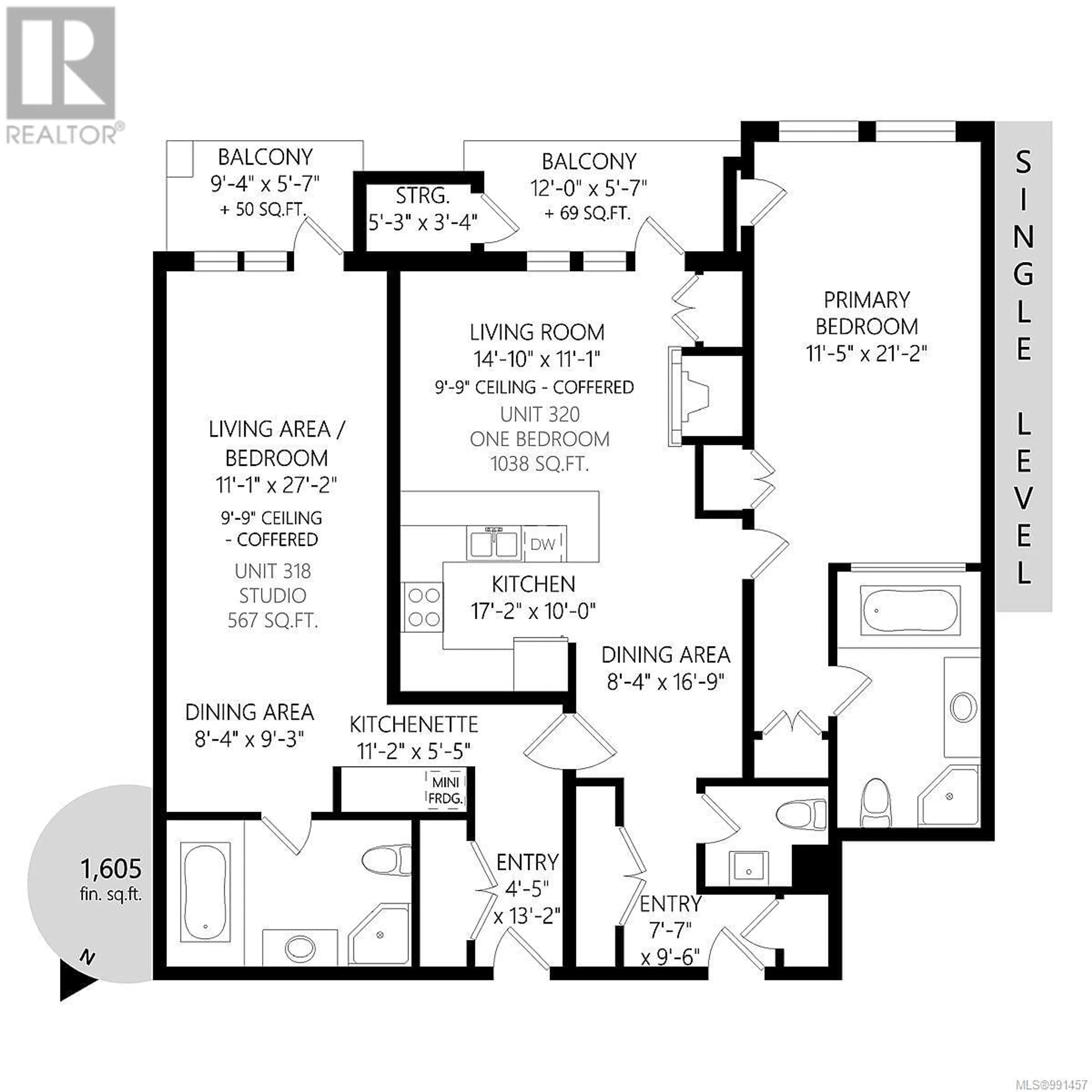 Floor plan for 320/318A 1376 Lynburne Pl, Langford British Columbia V9B6S1