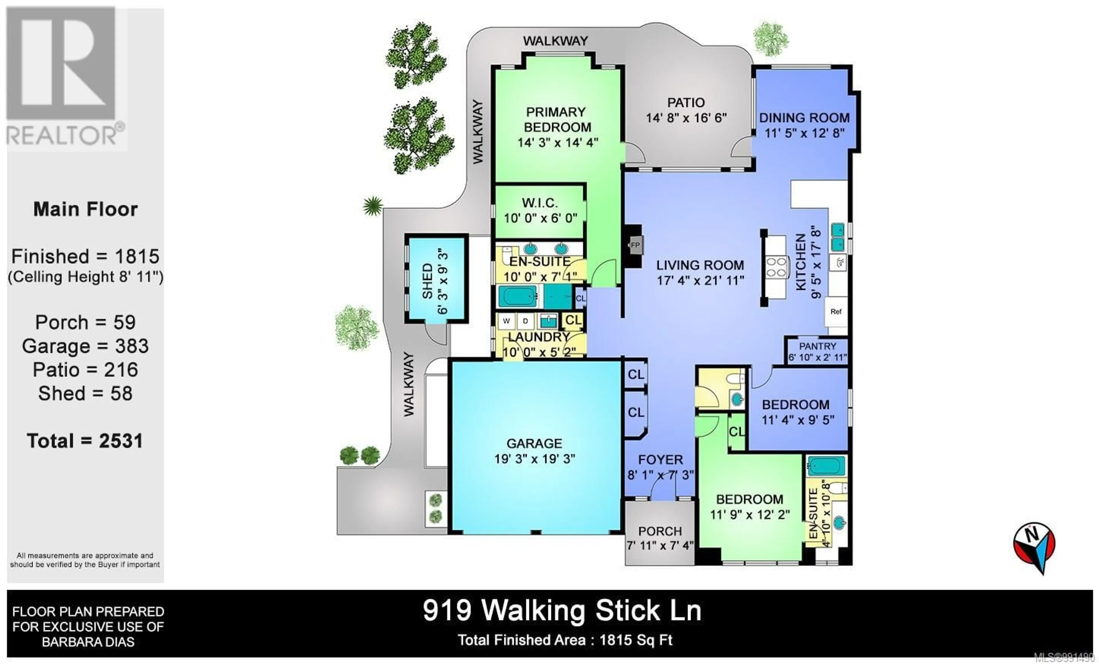 Floor plan for 919 WALKING STICK LANE, Saanich British Columbia V8Y3H6