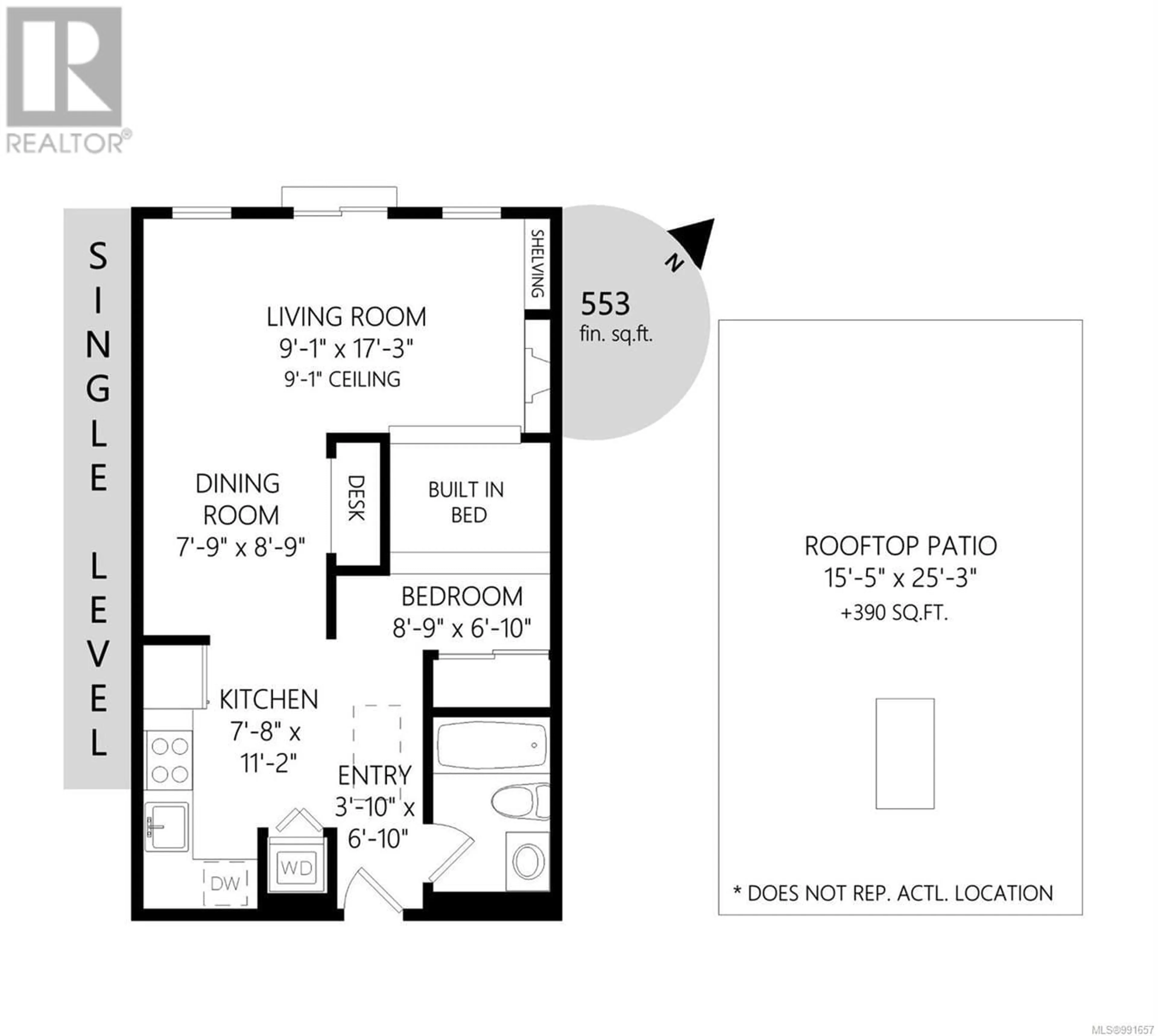 Floor plan for 521 409 Swift St, Victoria British Columbia V8W1S2