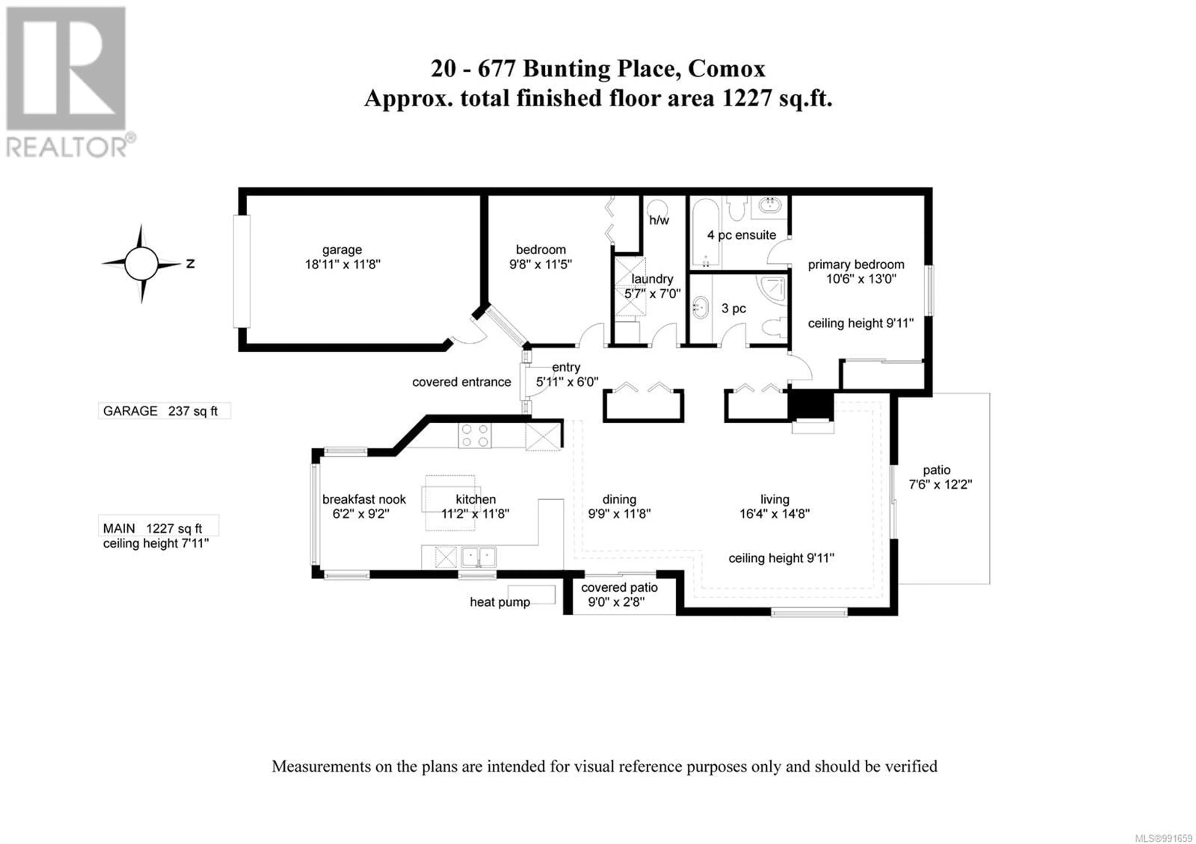 Floor plan for 20 677 Bunting Pl, Comox British Columbia V9M3S1