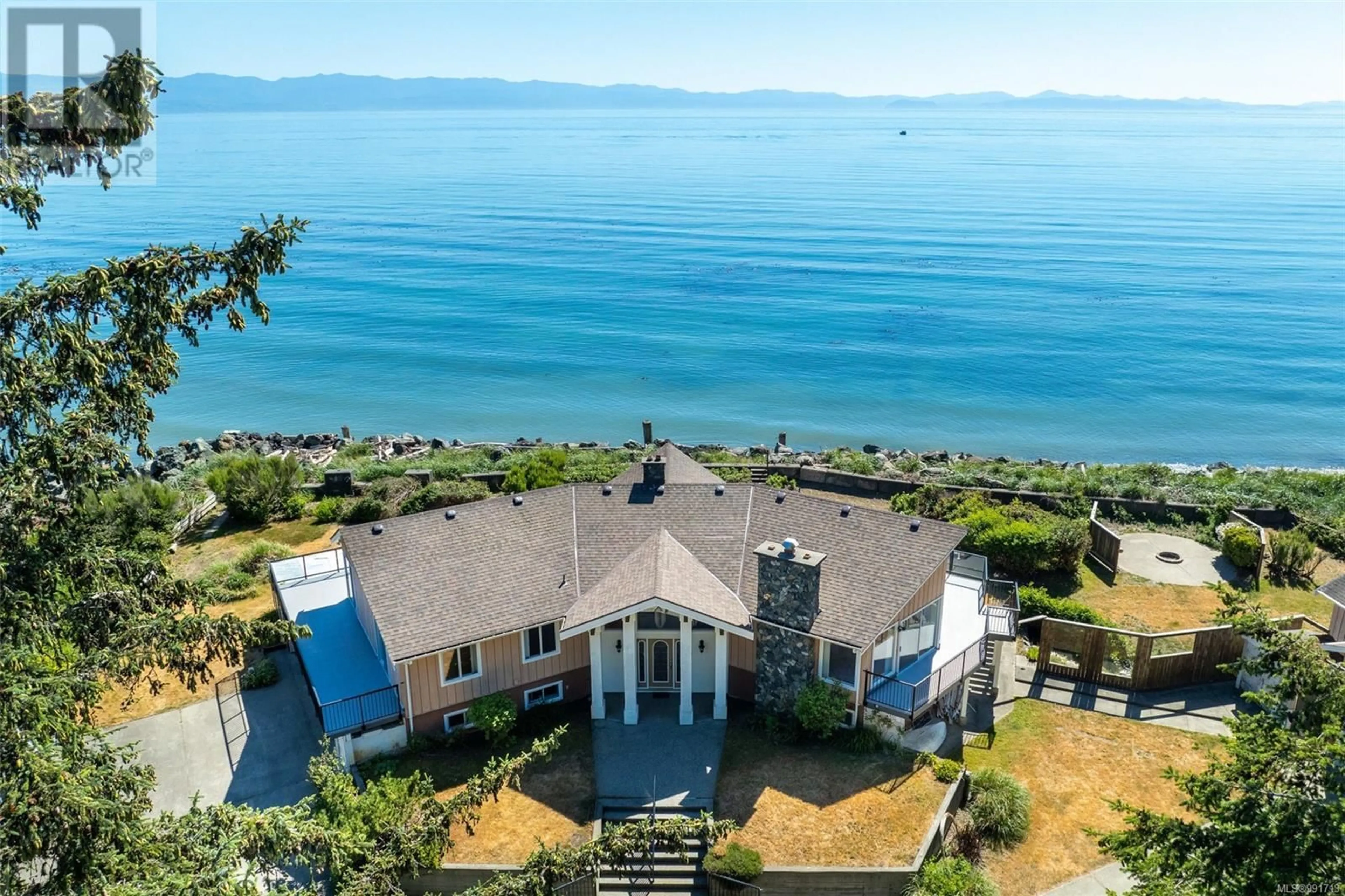 A pic from outside/outdoor area/front of a property/back of a property/a pic from drone, water/lake/river/ocean view for 8855 WEST COAST ROAD, Sooke British Columbia V9Z1E7