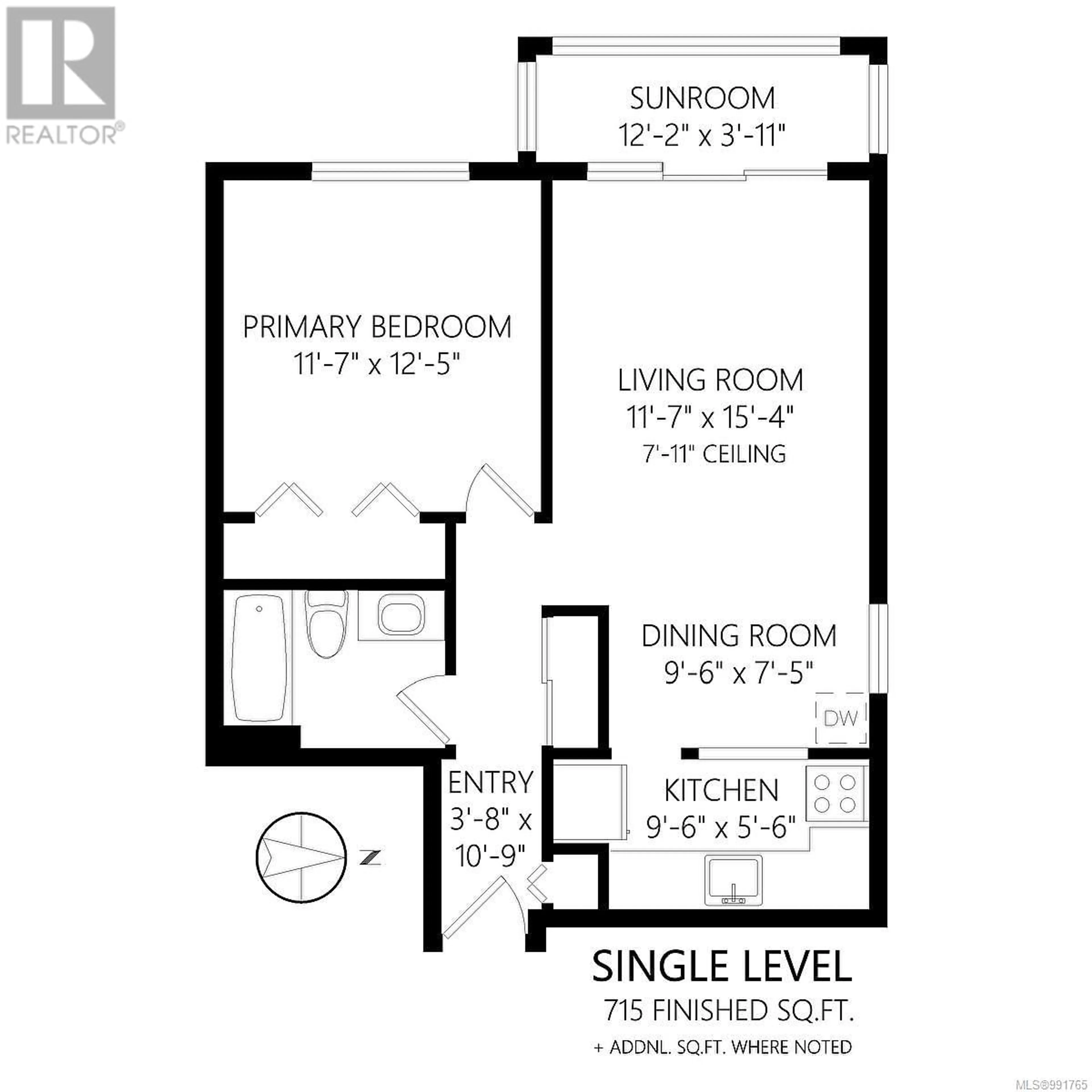 Floor plan for 301 1537 Morrison St, Victoria British Columbia V8R4K1