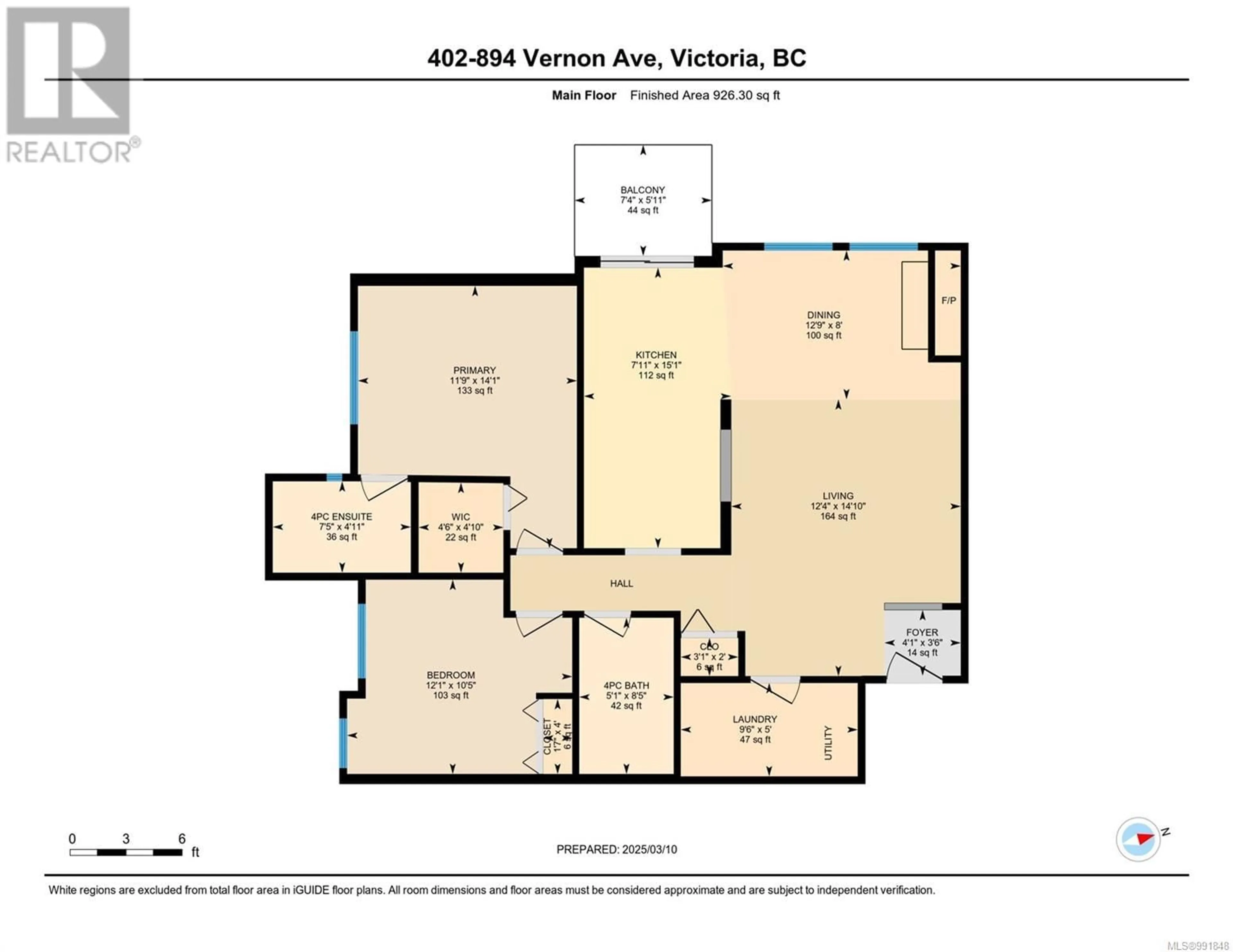 Floor plan for 402 - 894 VERNON AVENUE, Saanich British Columbia V8X2W6