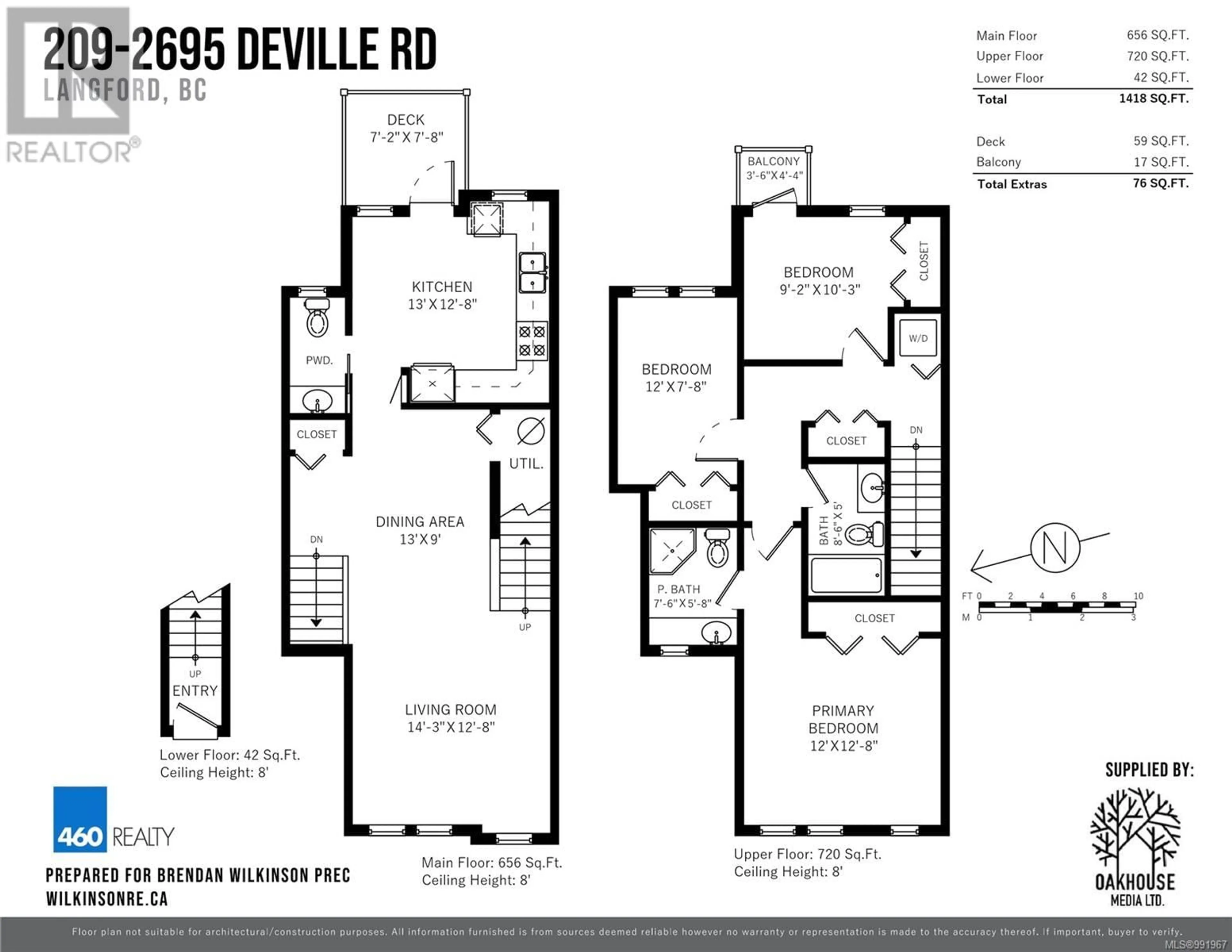 Floor plan for 209 - 2695 DEVILLE ROAD, Langford British Columbia V8V1A1