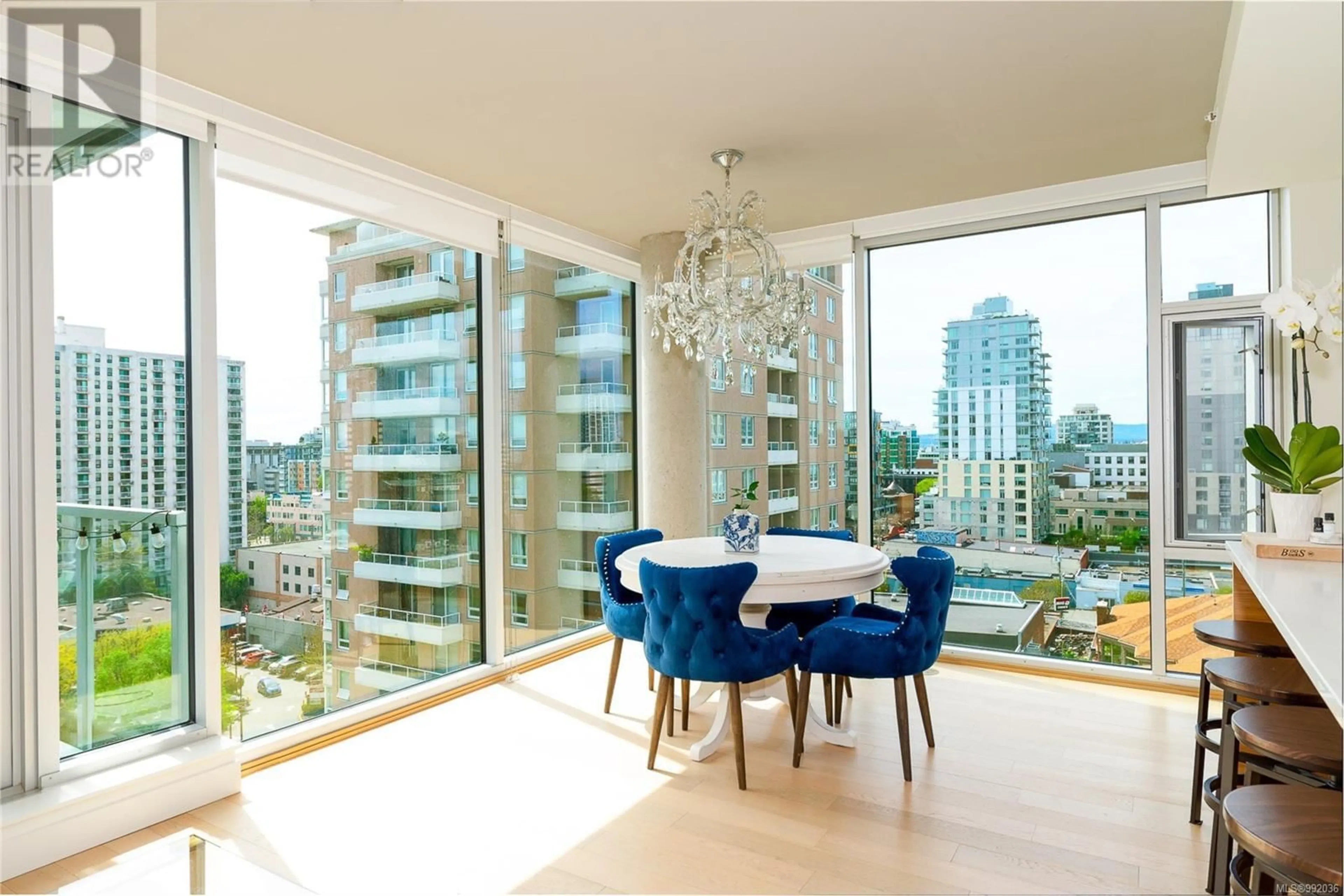 Dining room, wood/laminate floor for 902 - 989 JOHNSON STREET, Victoria British Columbia V8V0E3