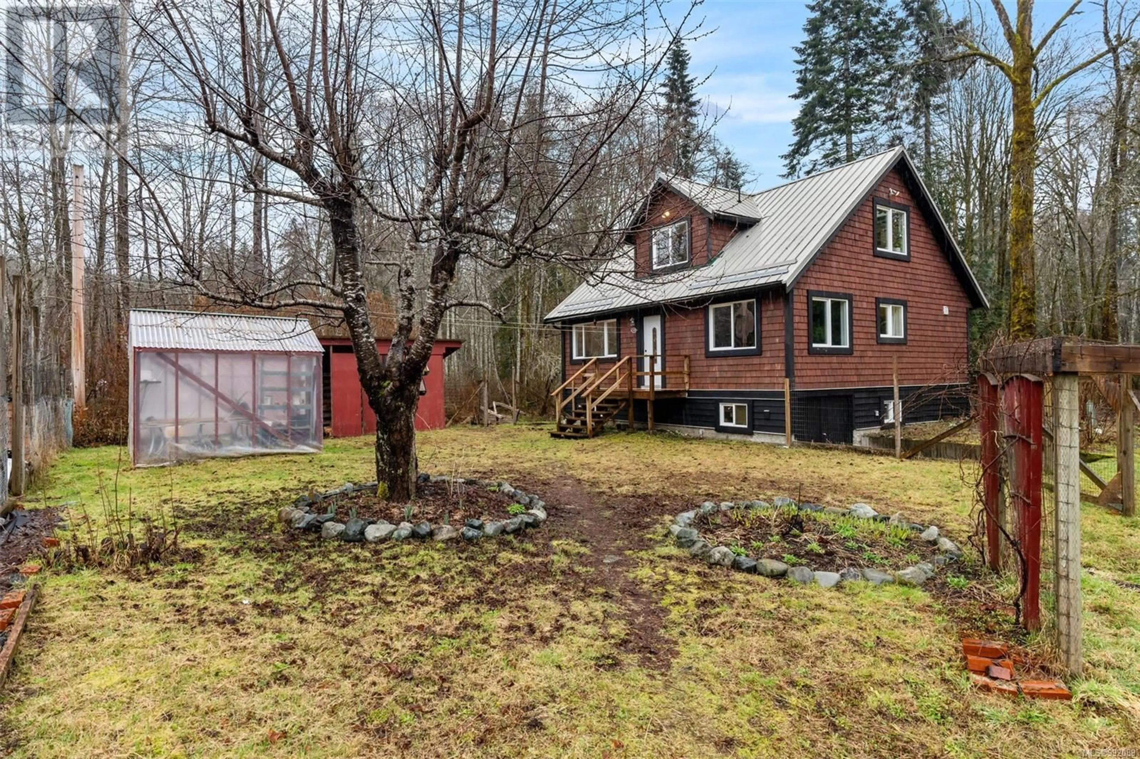 A pic from outside/outdoor area/front of a property/back of a property/a pic from drone, forest/trees view for 5945 RIVERBOTTOM ROAD WEST, Lake Cowichan British Columbia V0R2G0