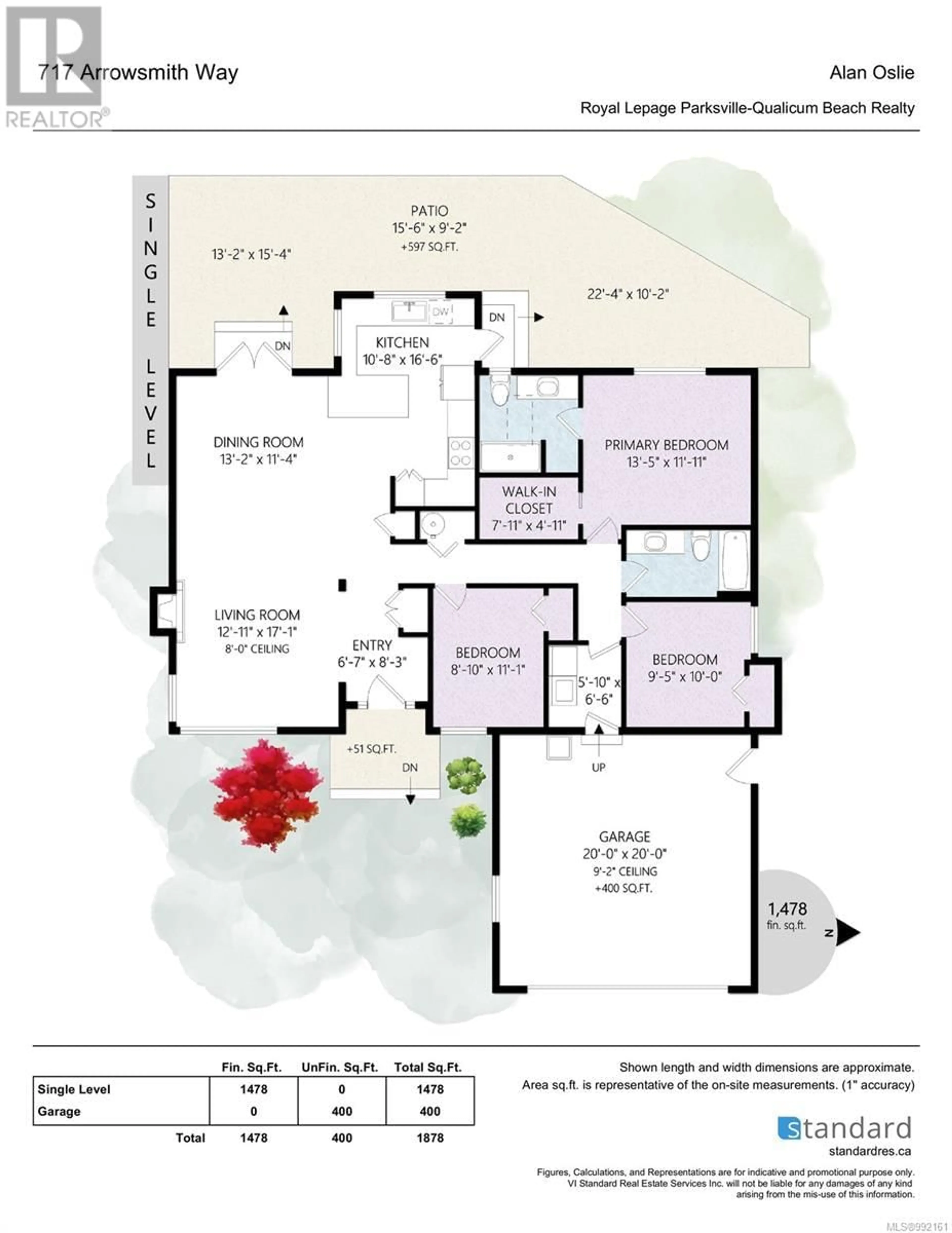 Floor plan for 717 ARROWSMITH WAY, Parksville British Columbia V9P2N9