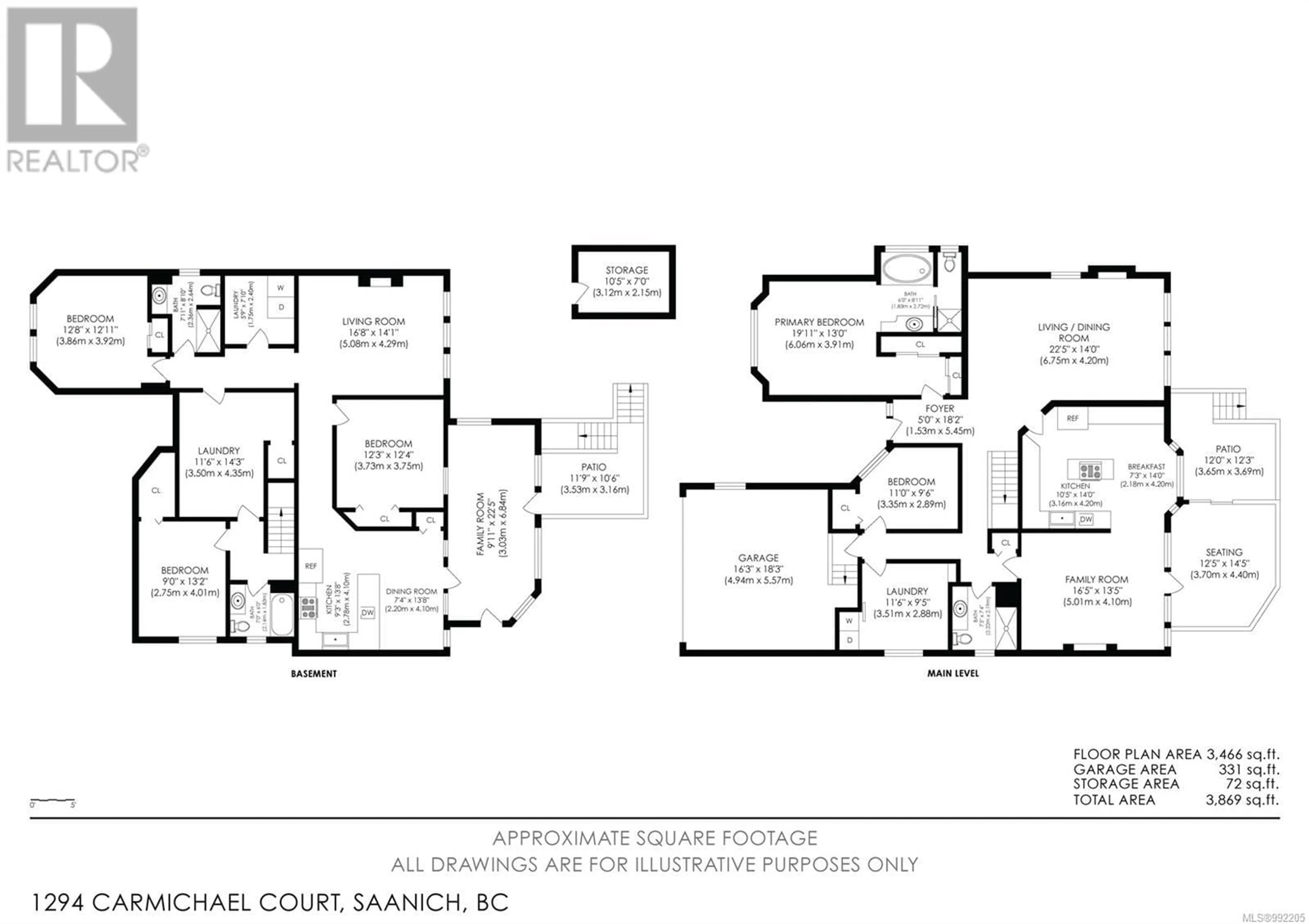 Floor plan for 1294 CARMICHAEL COURT, Saanich British Columbia V8Z7B9