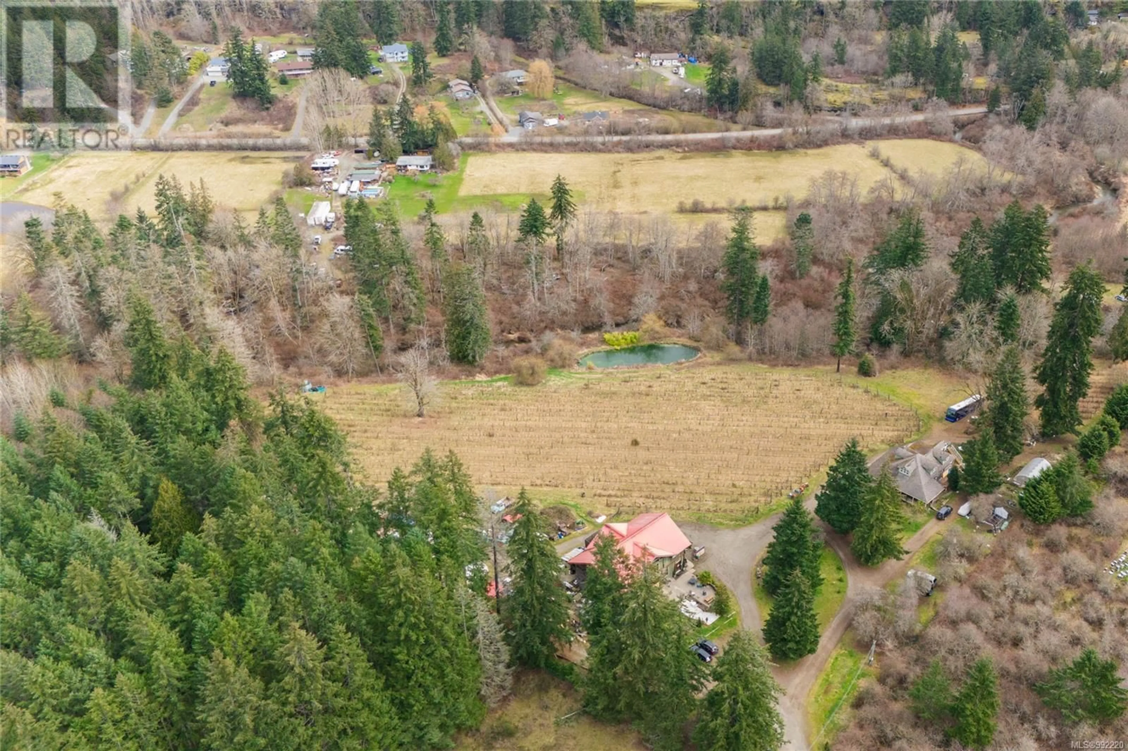 A pic from outside/outdoor area/front of a property/back of a property/a pic from drone, forest/trees view for 2300 EAST WELLINGTON ROAD, Nanaimo British Columbia V9R6V7