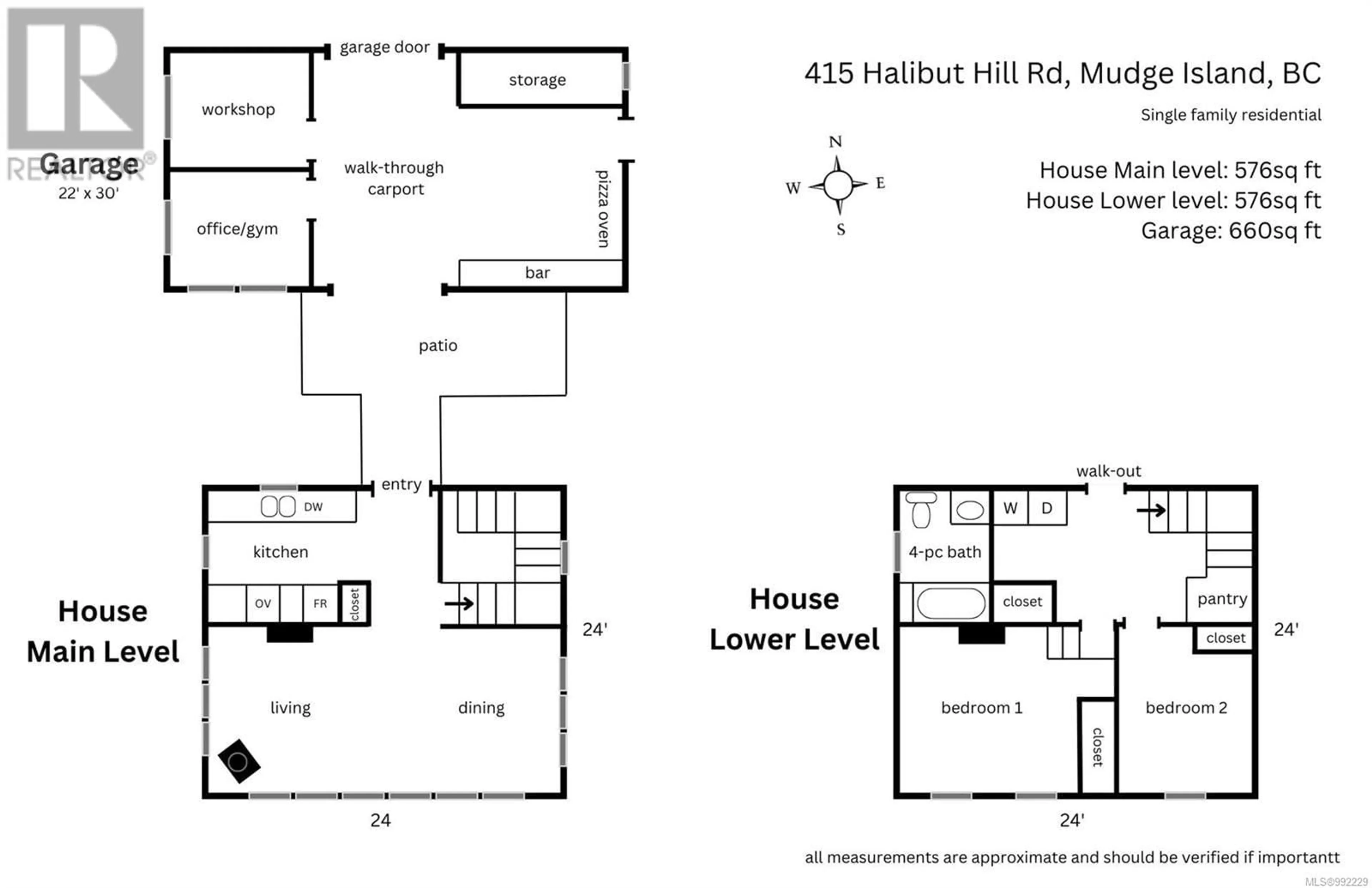 Floor plan for 415 HALIBUT HILL ROAD, Mudge Island British Columbia V9X1P7