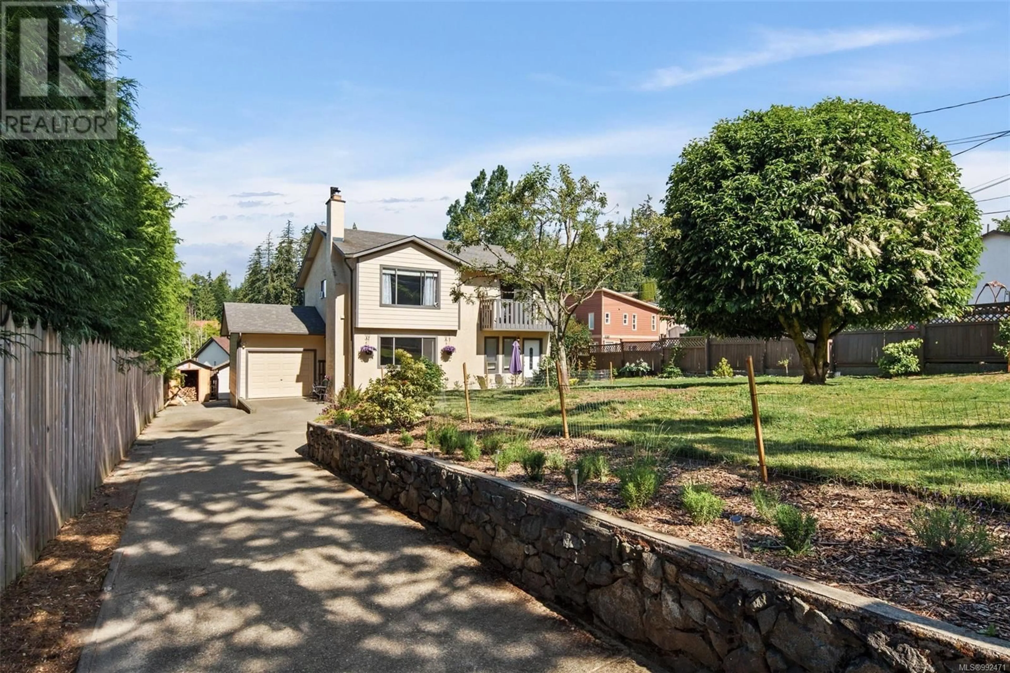 A pic from outside/outdoor area/front of a property/back of a property/a pic from drone, street for 3578 WISHART ROAD, Colwood British Columbia V9C3B4