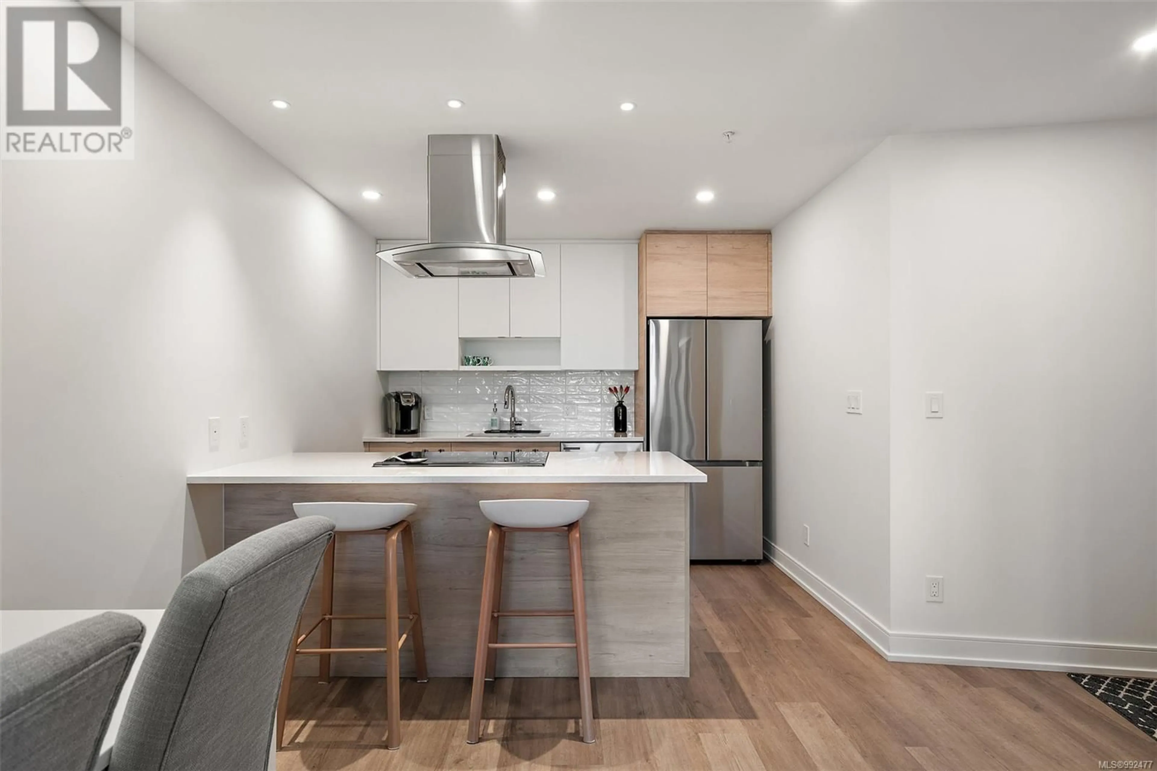 Open concept kitchen, unknown for 807 1628 Store St, Victoria British Columbia V8W3K3