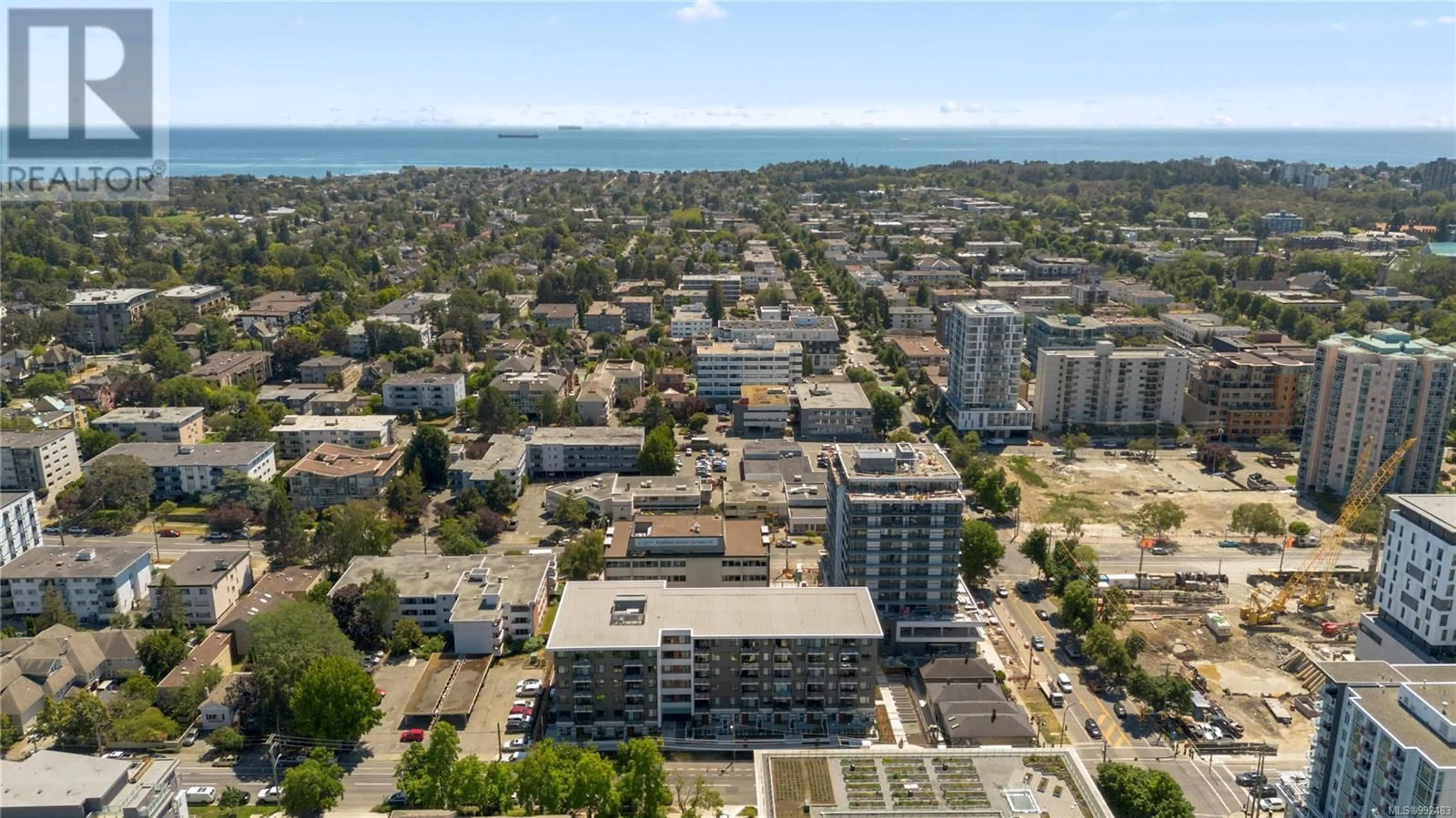 A pic from outside/outdoor area/front of a property/back of a property/a pic from drone, city buildings view from balcony for 513 - 1115 JOHNSON STREET, Victoria British Columbia V8V0H2