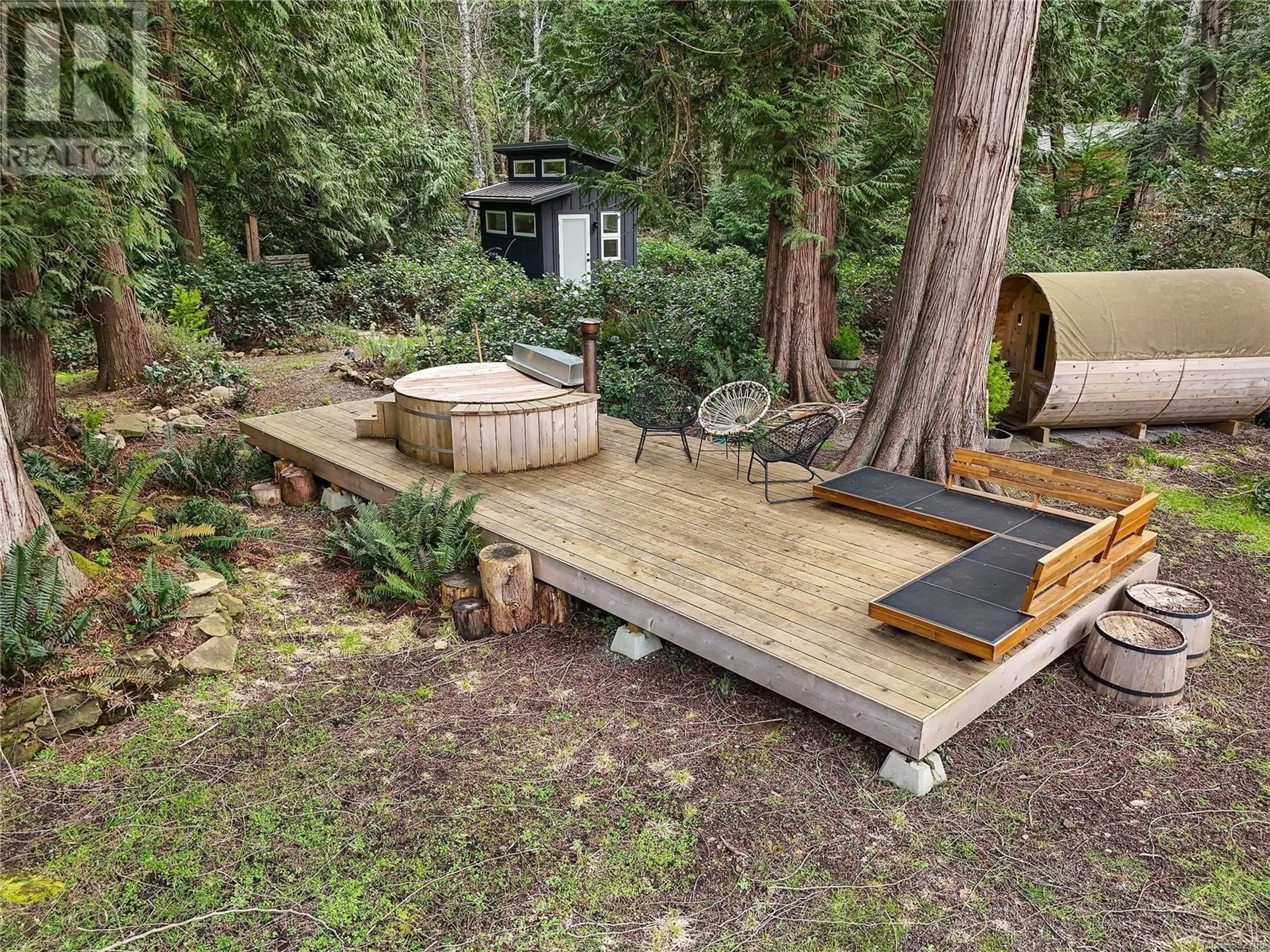 Patio, forest/trees view for 532 AYA REACH ROAD, Mayne Island British Columbia V0N2J1