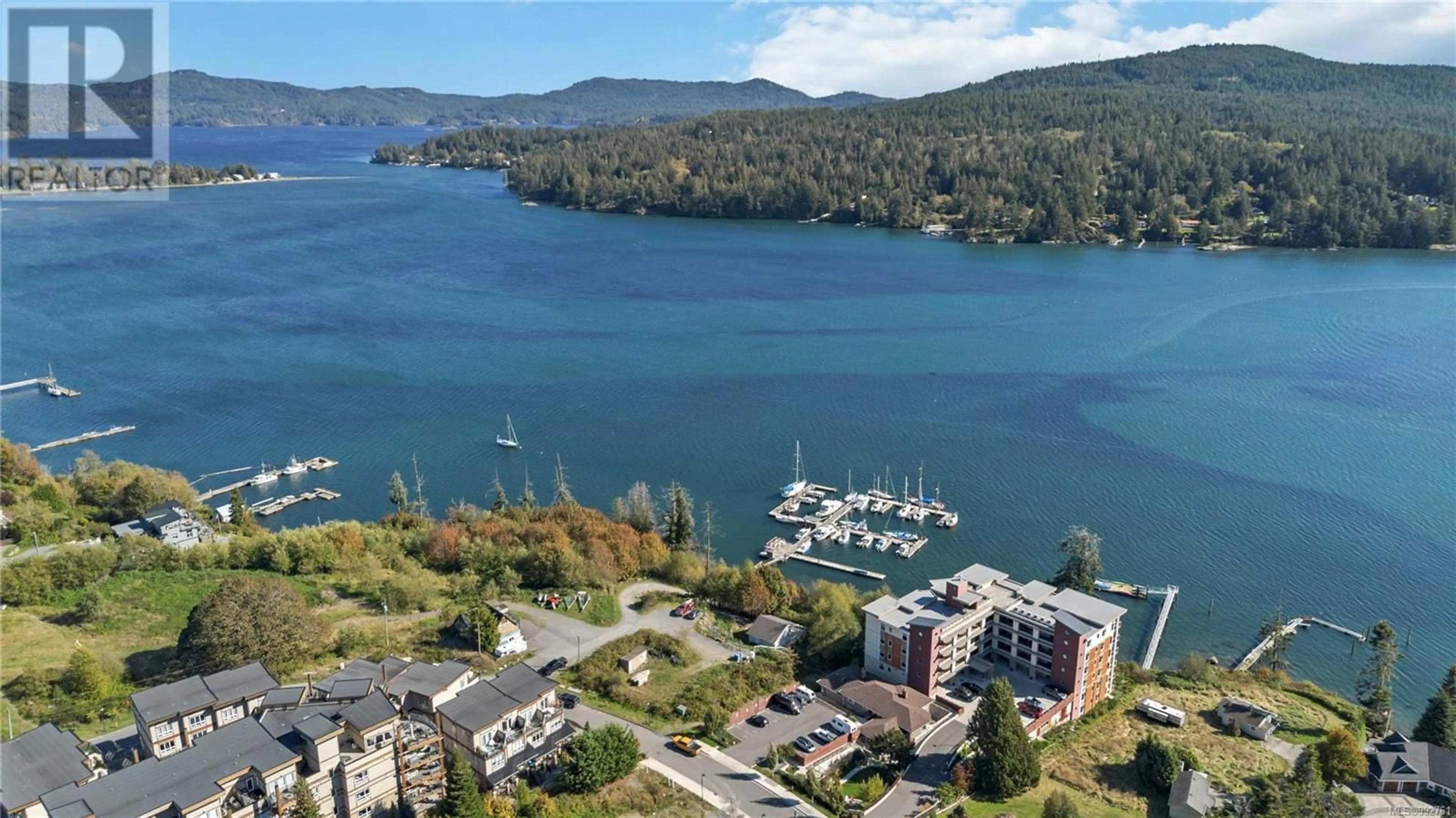 A pic from outside/outdoor area/front of a property/back of a property/a pic from drone, water/lake/river/ocean view for 203 - 6609 GOODMERE ROAD, Sooke British Columbia V9Z1P5