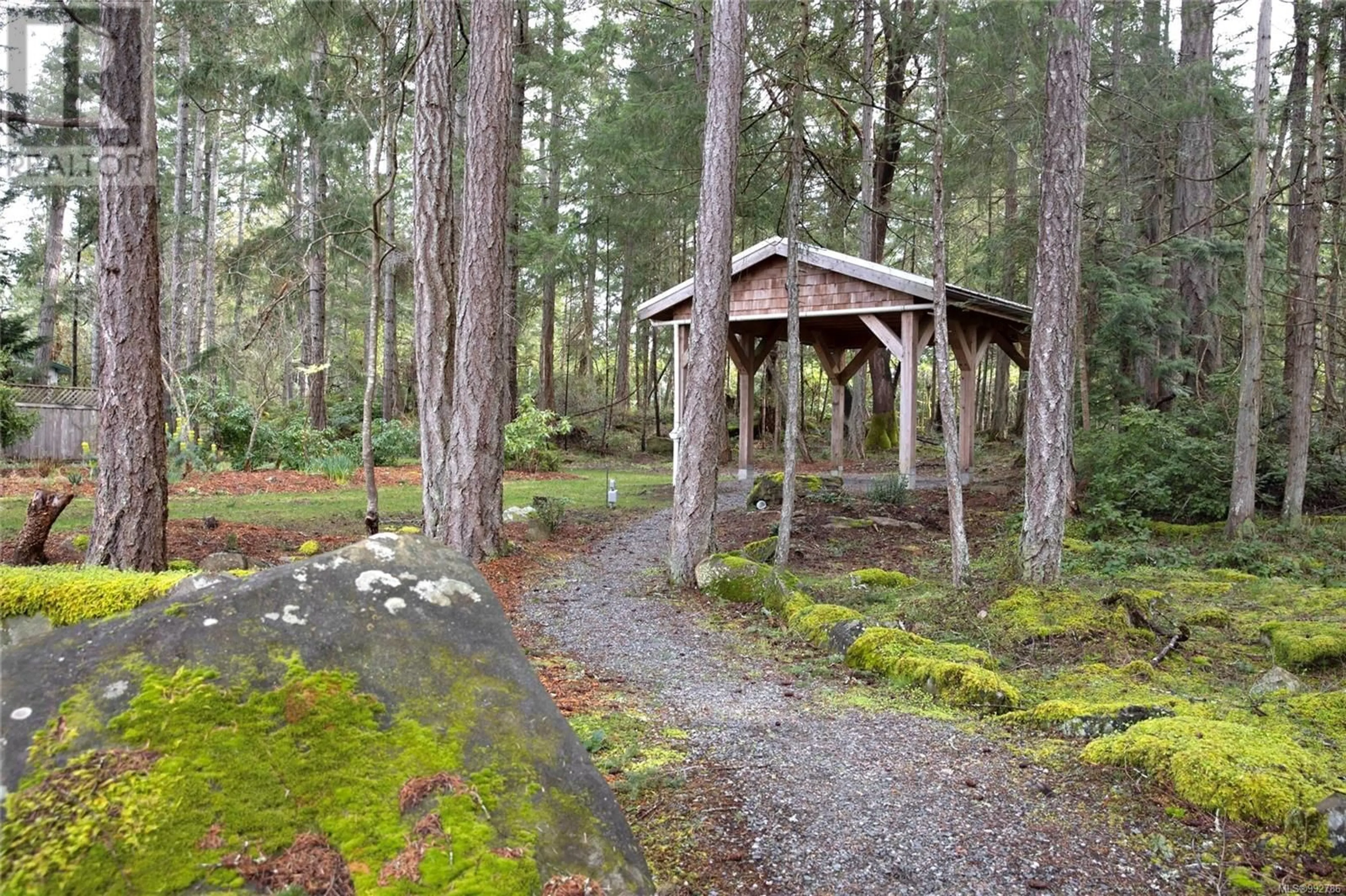 Patio, forest/trees view for 851 CANSO ROAD, Gabriola Island British Columbia V0R1X2