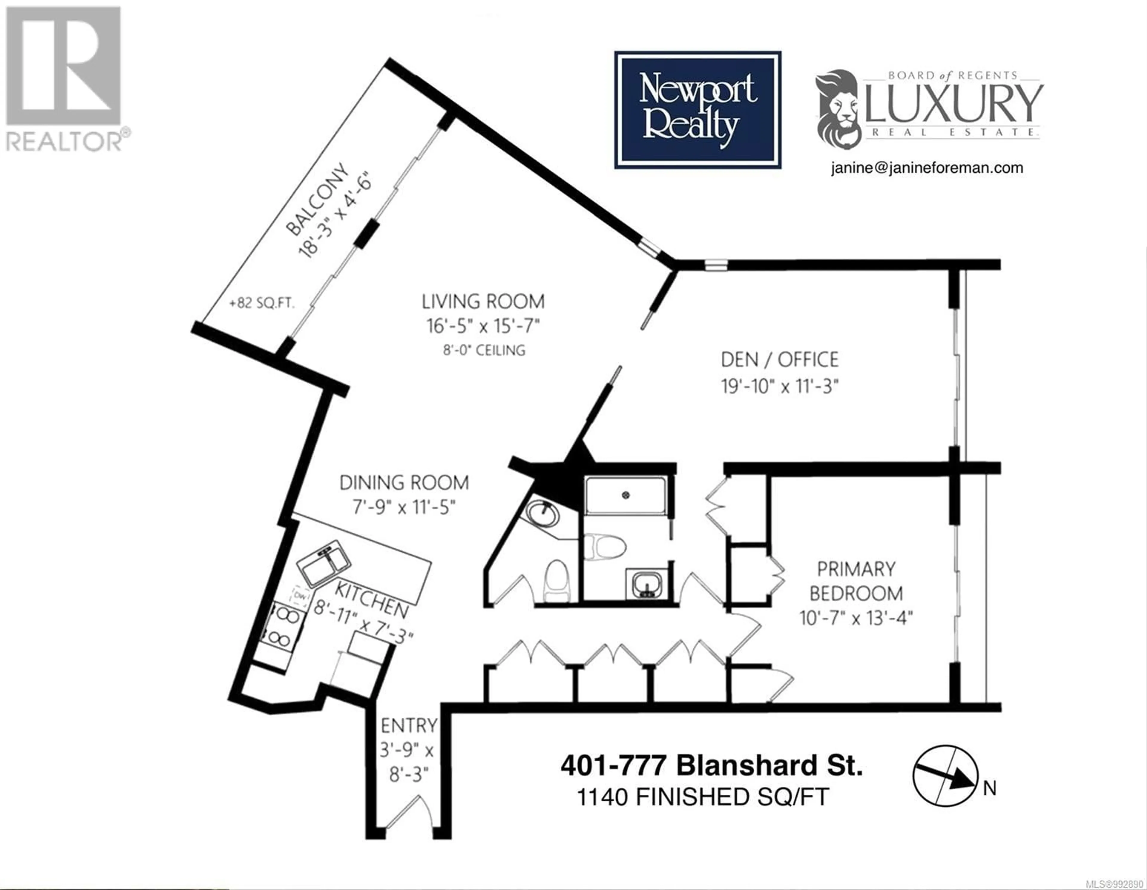 Floor plan for 401 777 Blanshard St, Victoria British Columbia V8W2G9