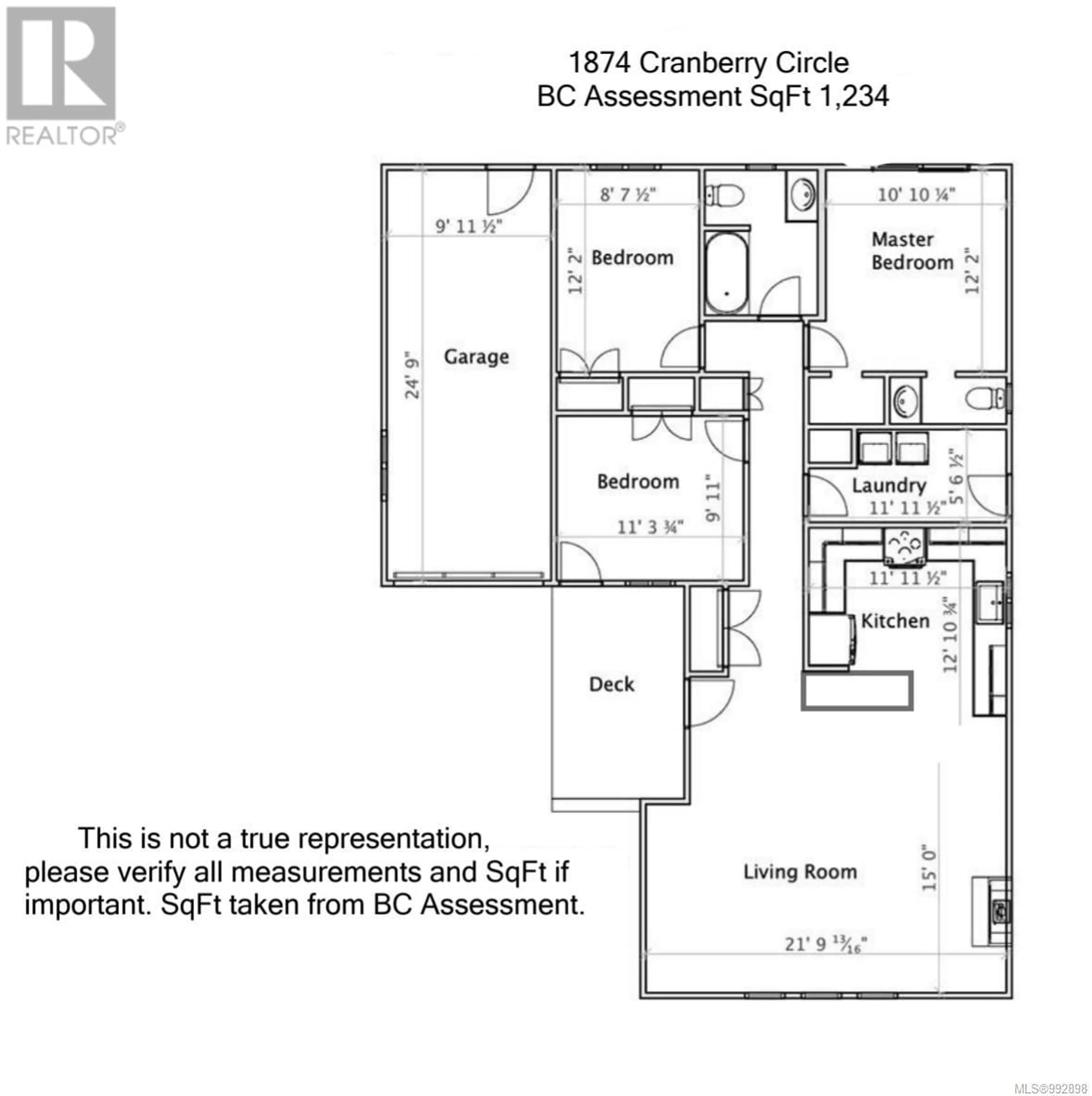 Floor plan for 1874 CRANBERRY CIRCLE, Campbell River British Columbia V9W5P9