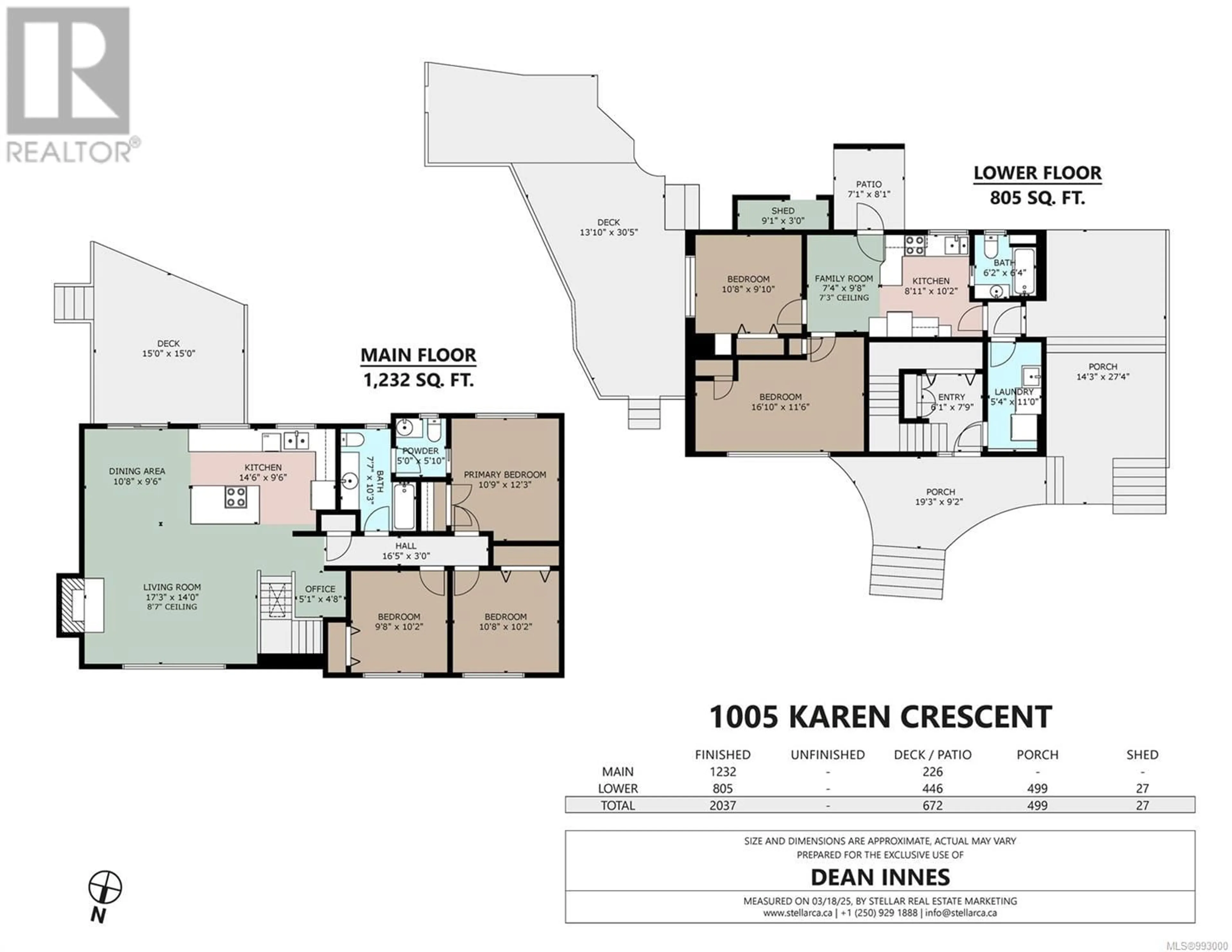 Floor plan for 1005 KAREN CRESCENT, Saanich British Columbia V8X3C7