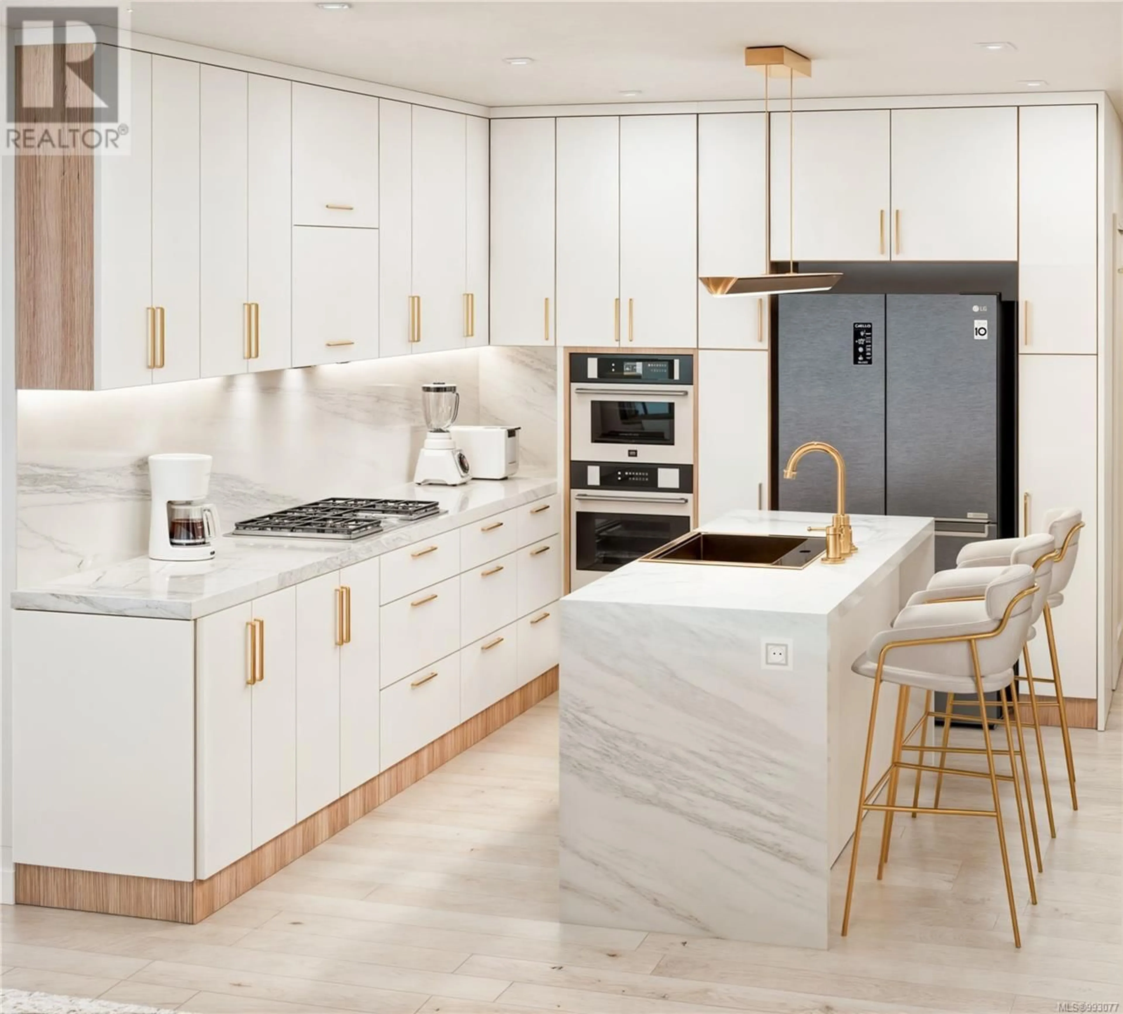 Contemporary kitchen, ceramic/tile floor for 304 - 7815 WALLACE DRIVE, Central Saanich British Columbia V8M2B1