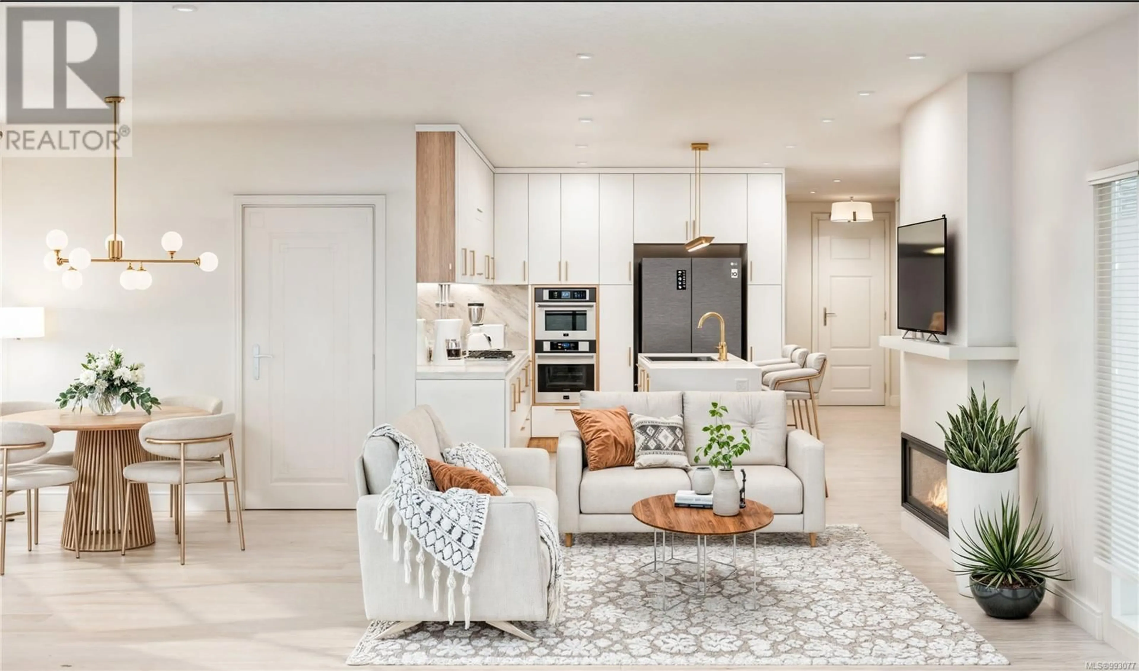 Living room with furniture, ceramic/tile floor for 304 - 7815 WALLACE DRIVE, Central Saanich British Columbia V8M2B1