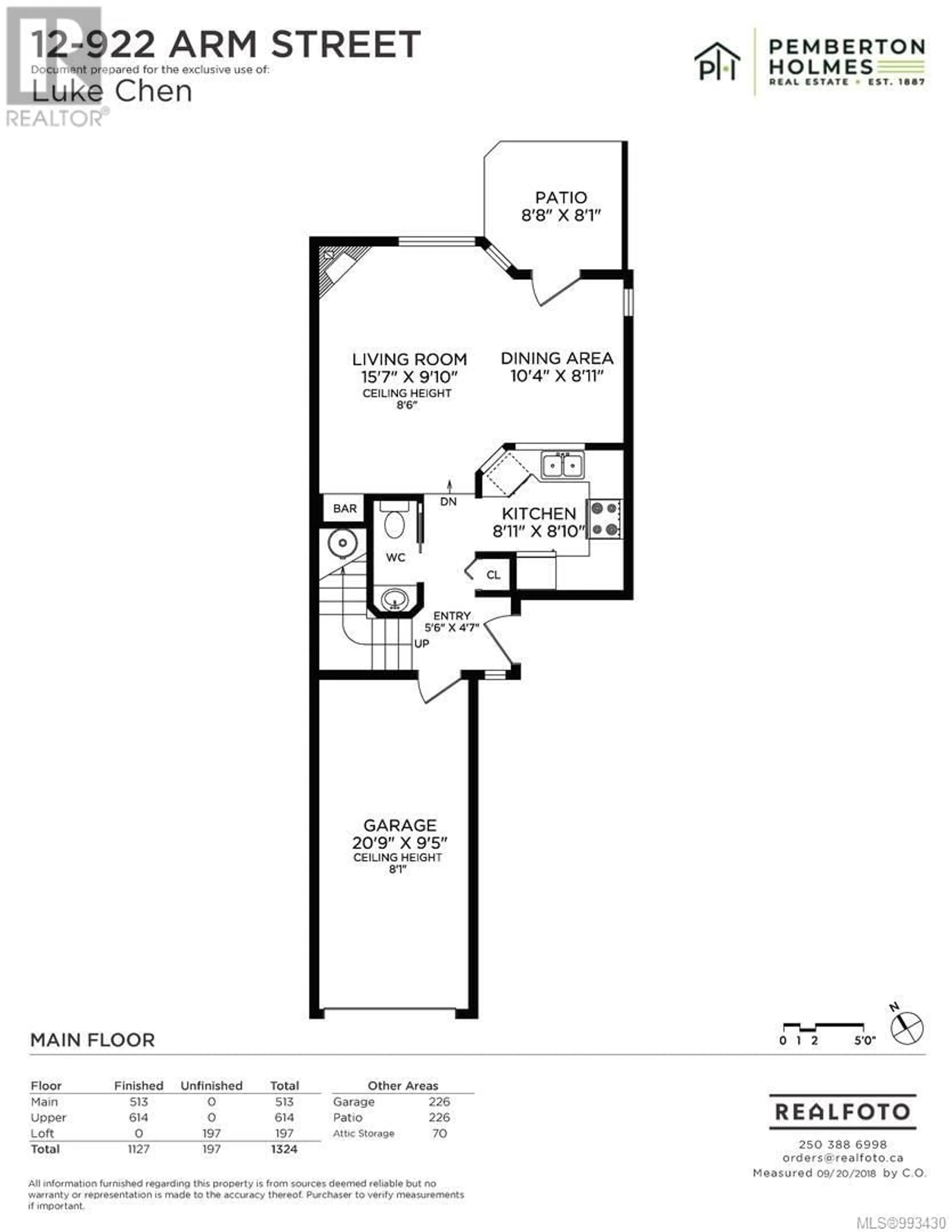 Floor plan for 12 - 922 ARM STREET, Esquimalt British Columbia V9A4G5