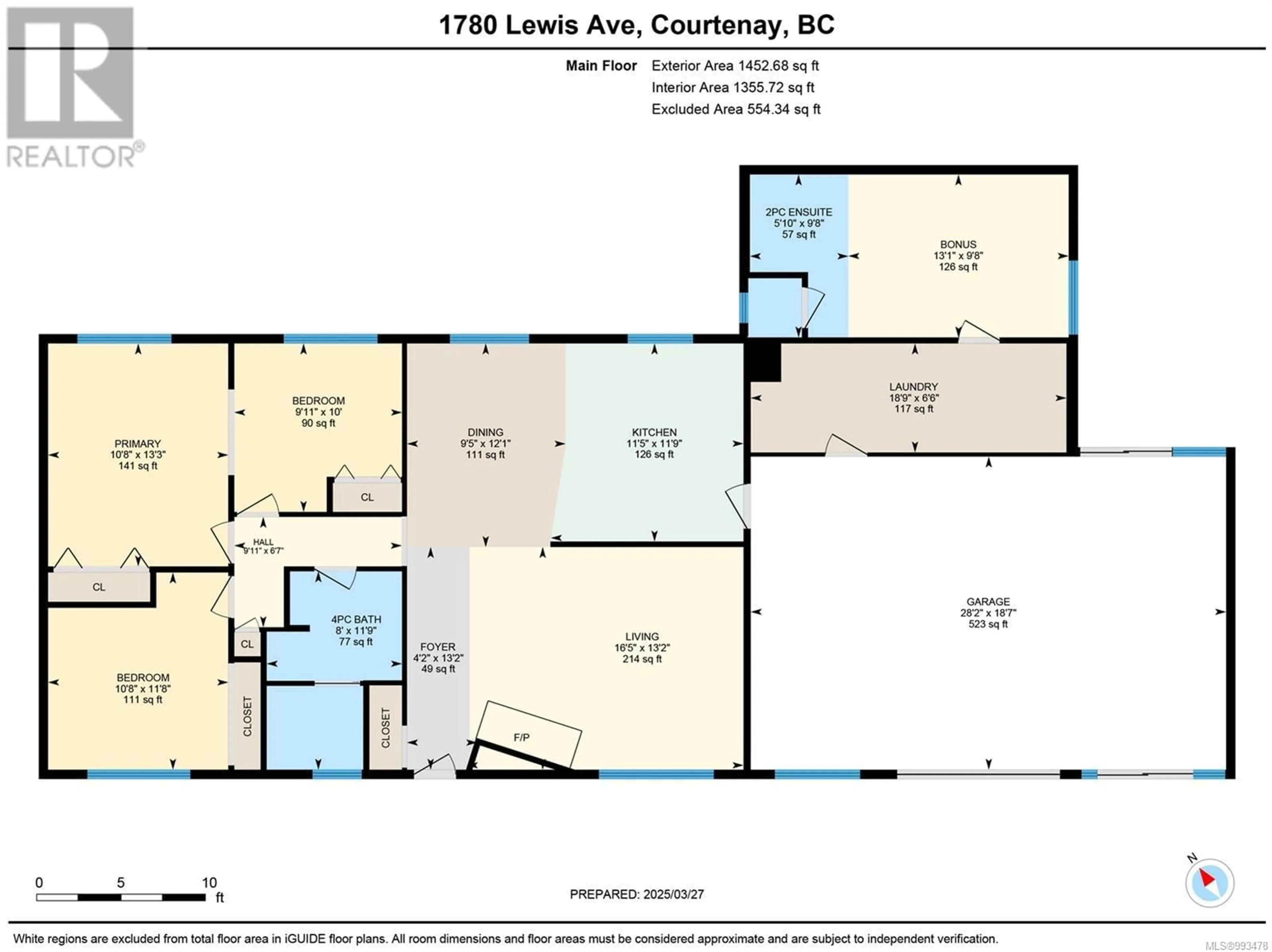 Floor plan for 1780 LEWIS AVENUE, Courtenay British Columbia V9N2Z2