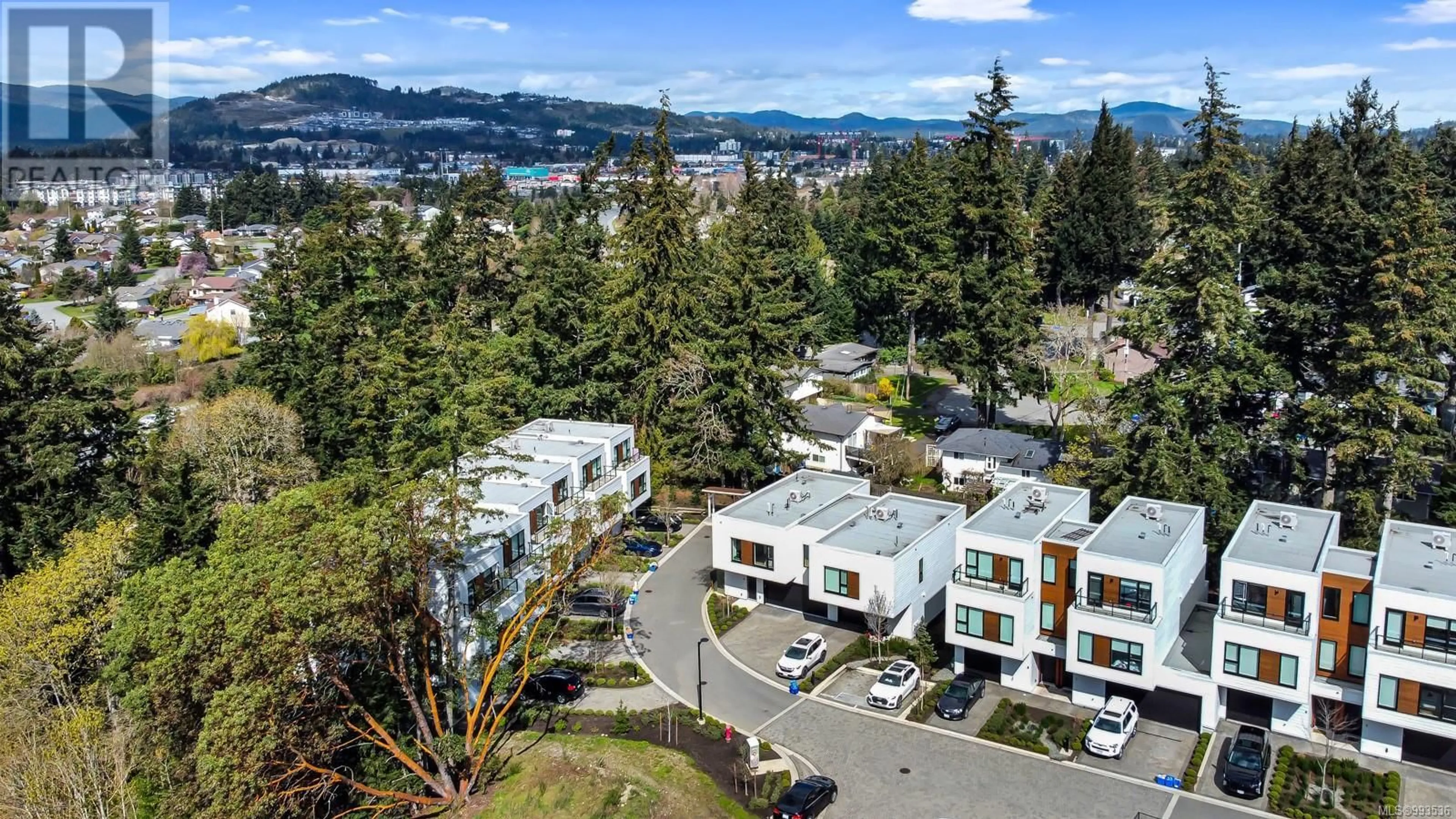 A pic from outside/outdoor area/front of a property/back of a property/a pic from drone, mountain view for 10 - 2330 SOOKE ROAD, Colwood British Columbia V9B1X7