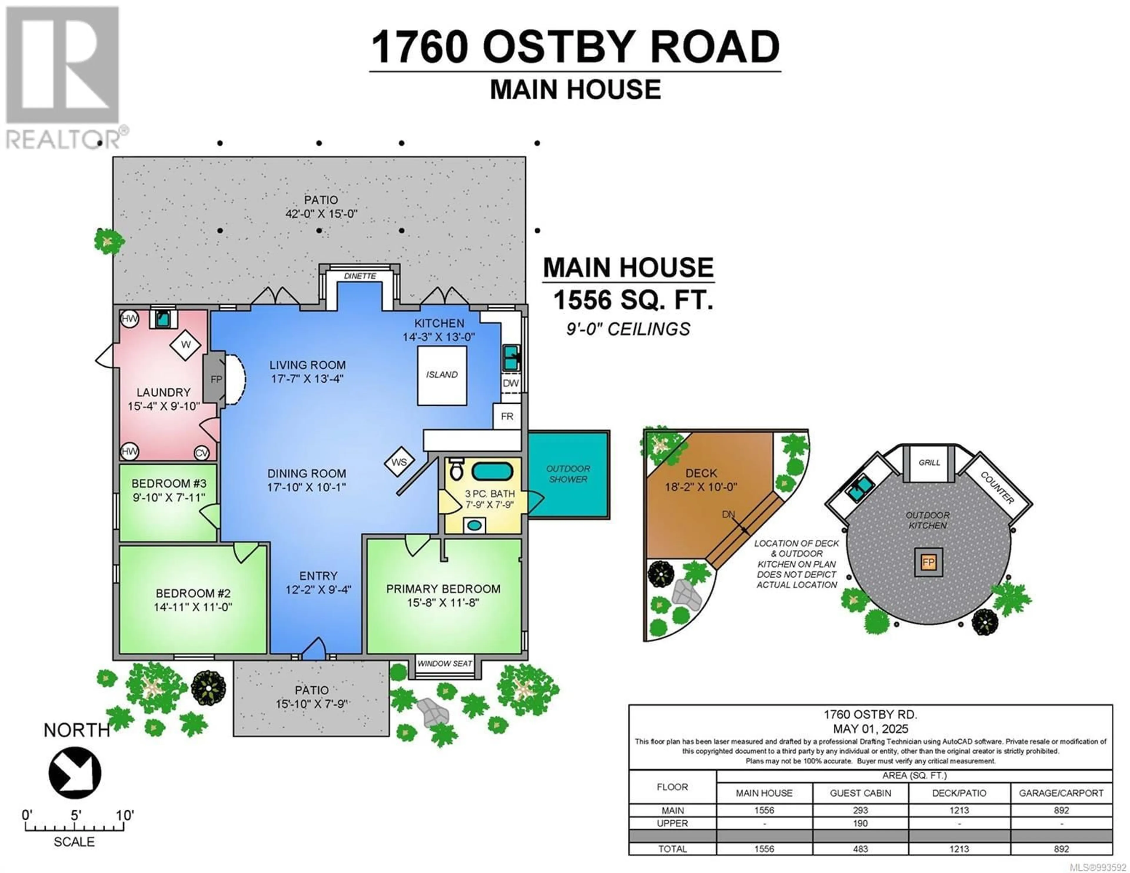 Floor plan for 1760 OSTBY ROAD, Hornby Island British Columbia V0R1Z0