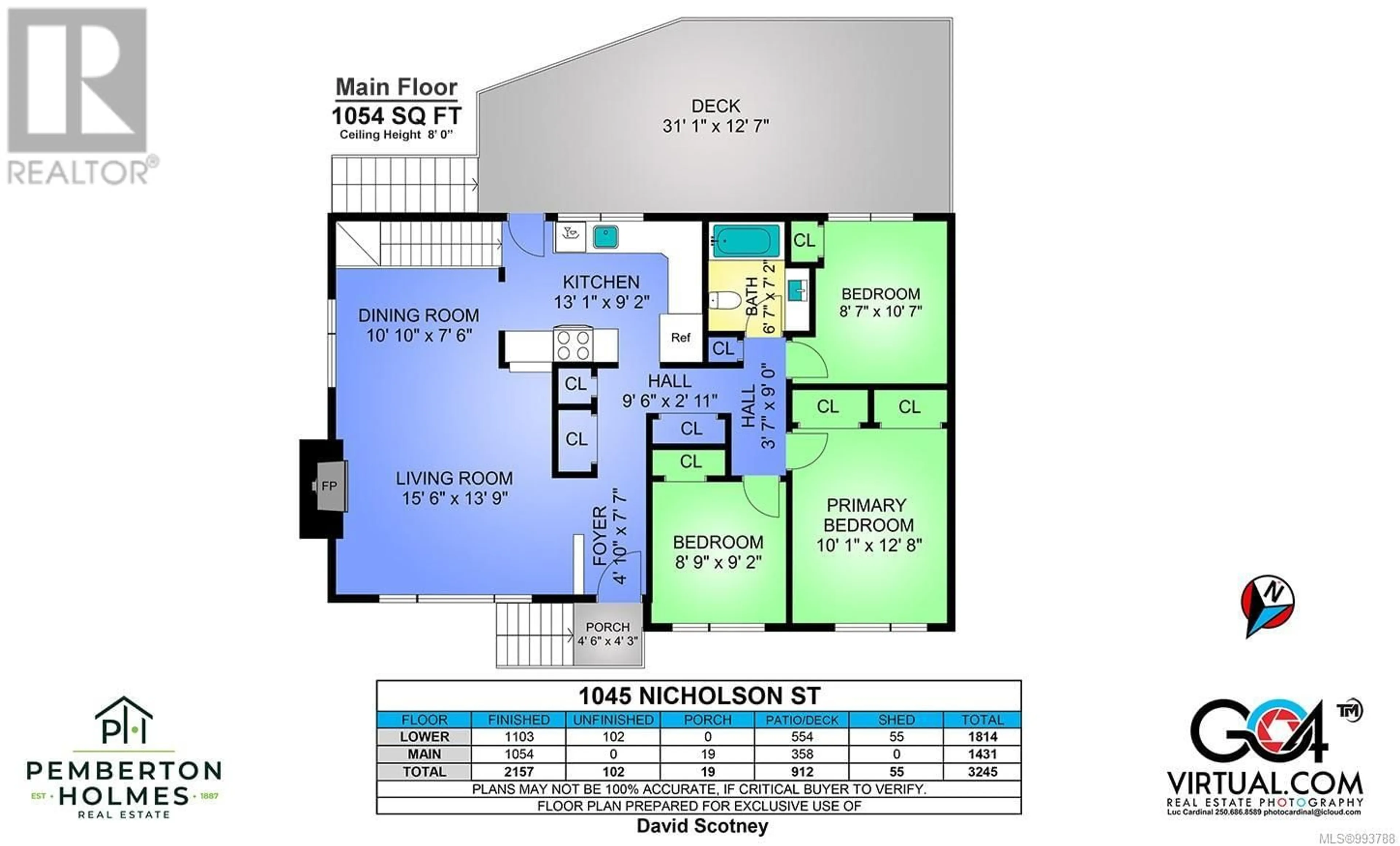 Floor plan for 1045 NICHOLSON STREET, Saanich British Columbia V8X3L3