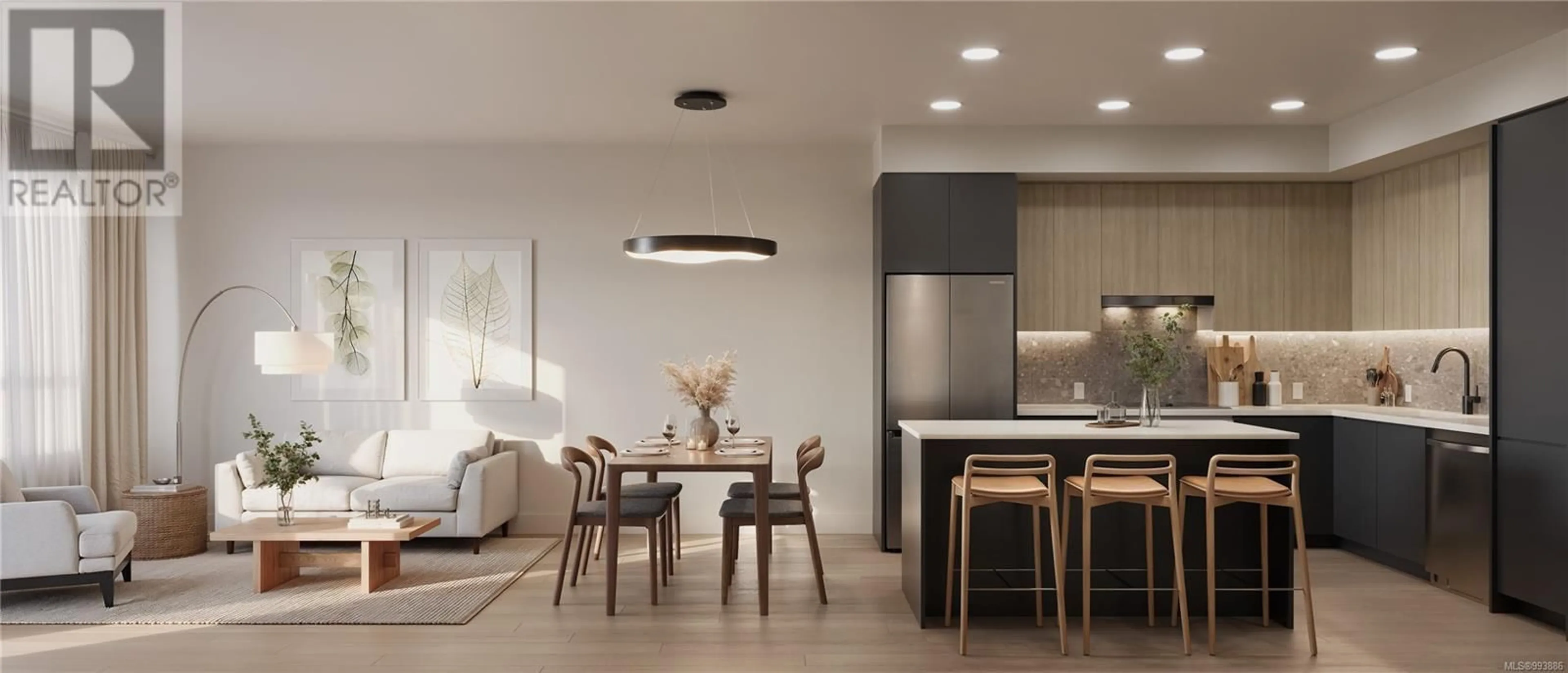 Open concept kitchen, wood/laminate floor for 207 - 3582 RYDER HESJEDAL WAY, Colwood British Columbia V9C0J6