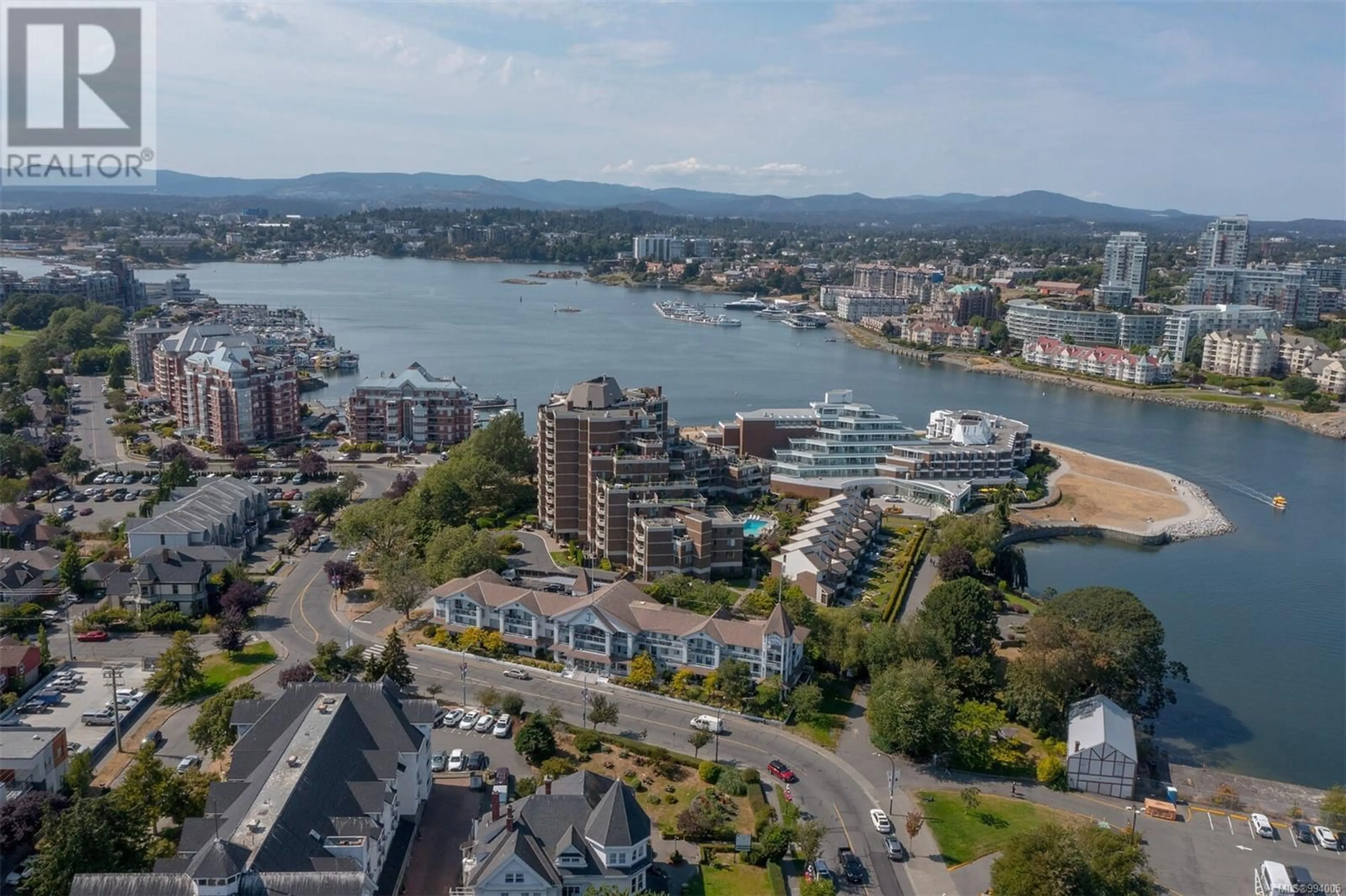 A pic from outside/outdoor area/front of a property/back of a property/a pic from drone, water/lake/river/ocean view for 807 - 225 BELLEVILLE STREET, Victoria British Columbia V8V4T9