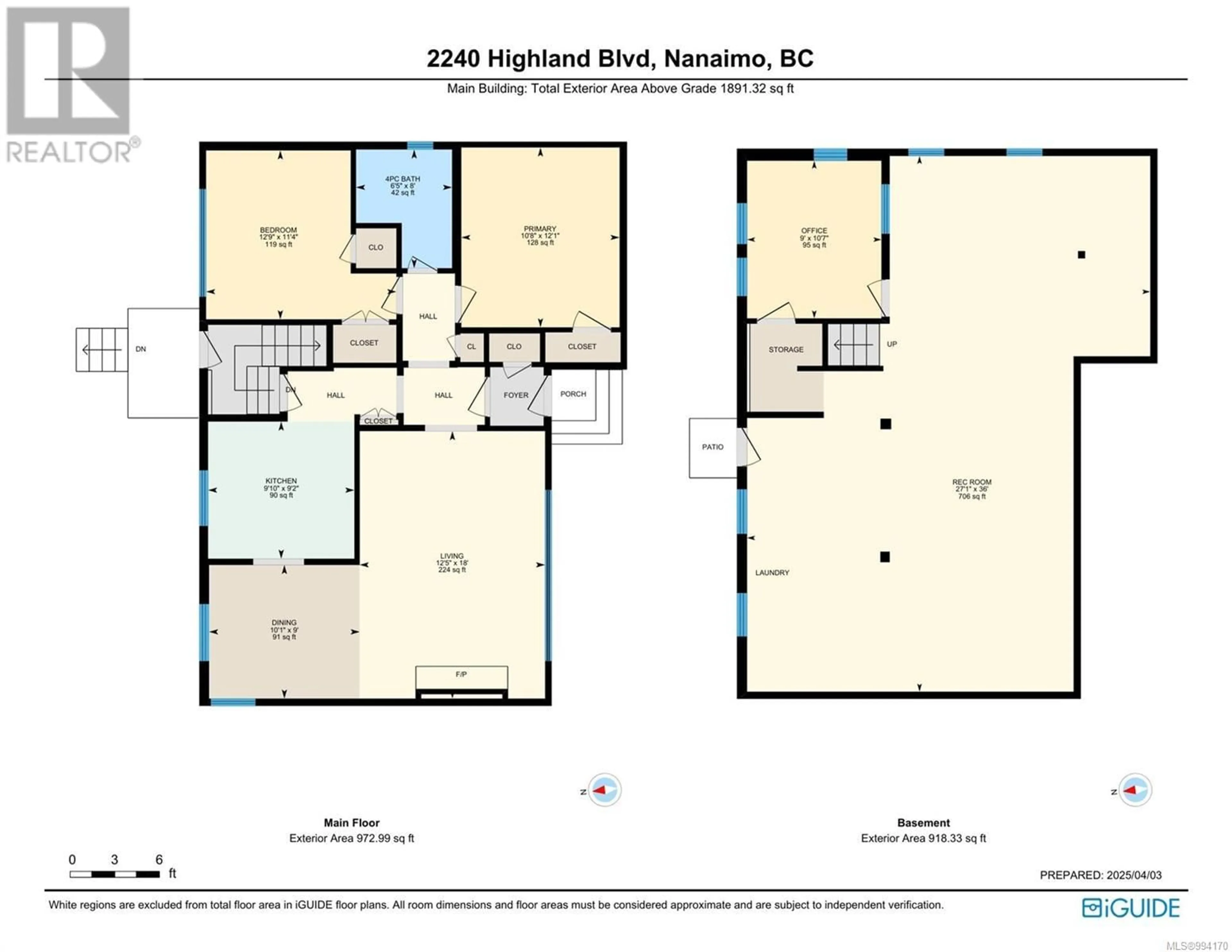 Floor plan for 2240 HIGHLAND BOULEVARD, Nanaimo British Columbia V9S3N5