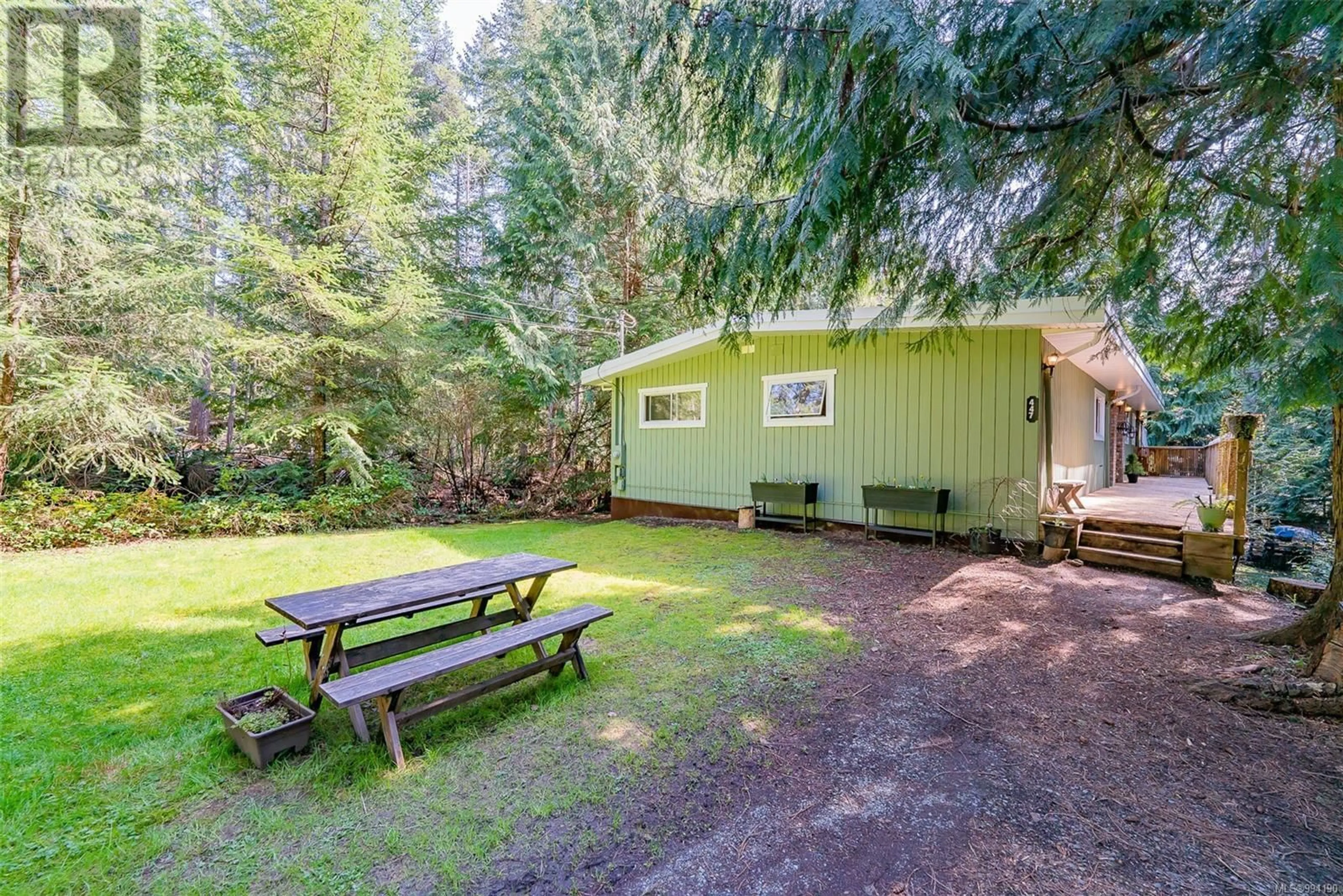 Patio, forest/trees view for 447 BERG ROAD, Gabriola Island British Columbia V0R1X2