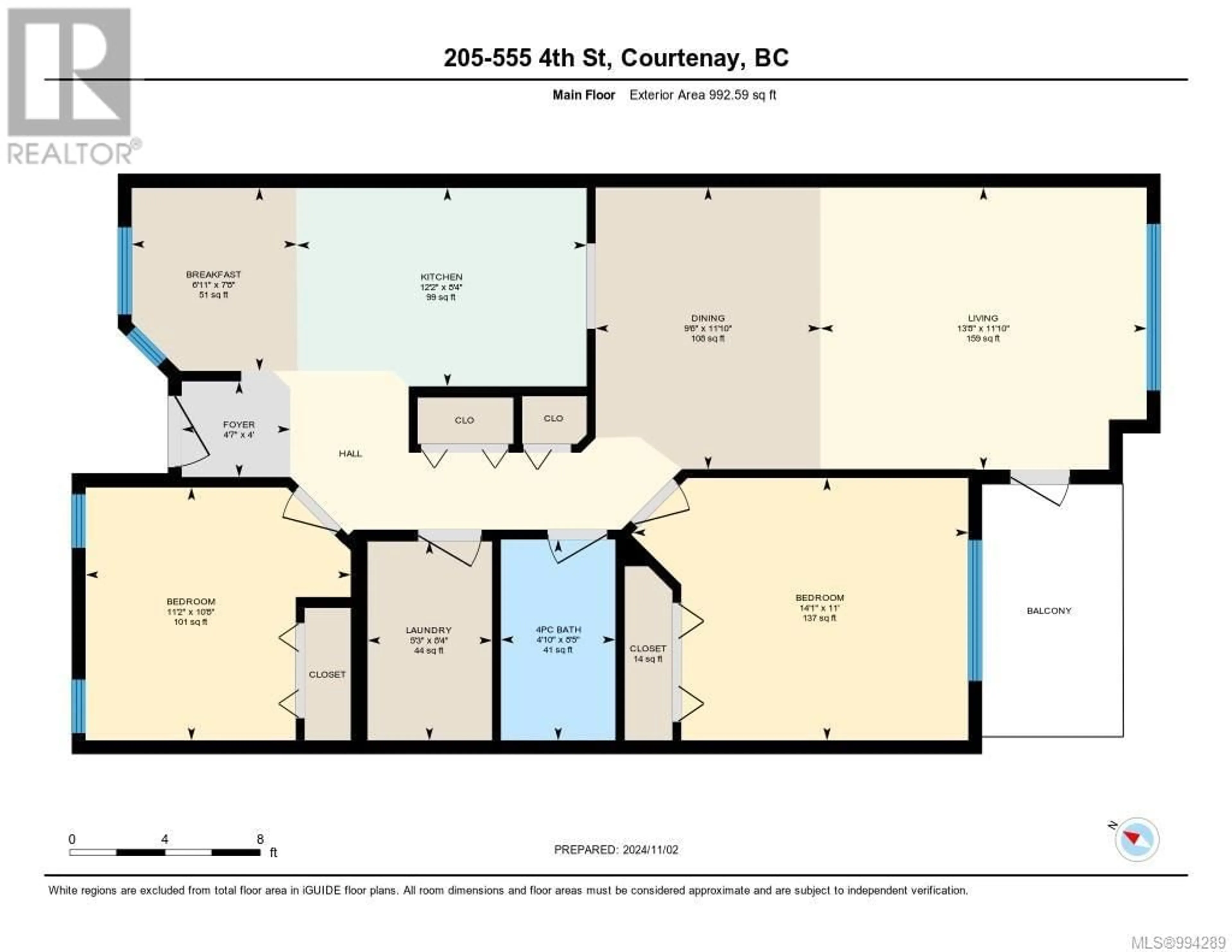 Floor plan for 205 - 555 4TH STREET, Courtenay British Columbia V9N1H3