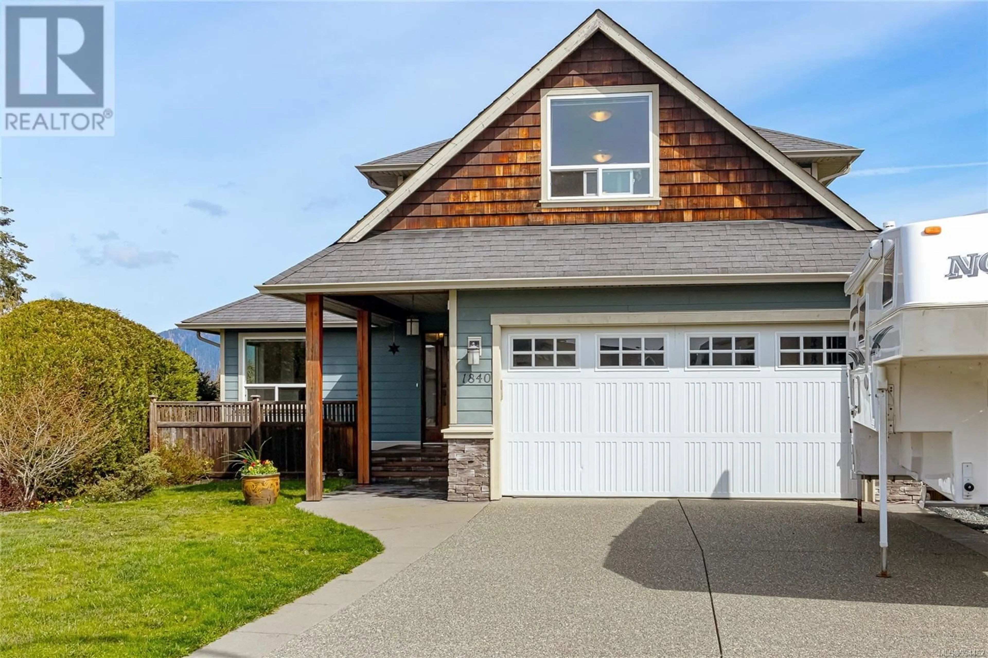 Home with vinyl exterior material, street for 1840 FALCON CRESCENT, Cowichan Bay British Columbia V0R1N1