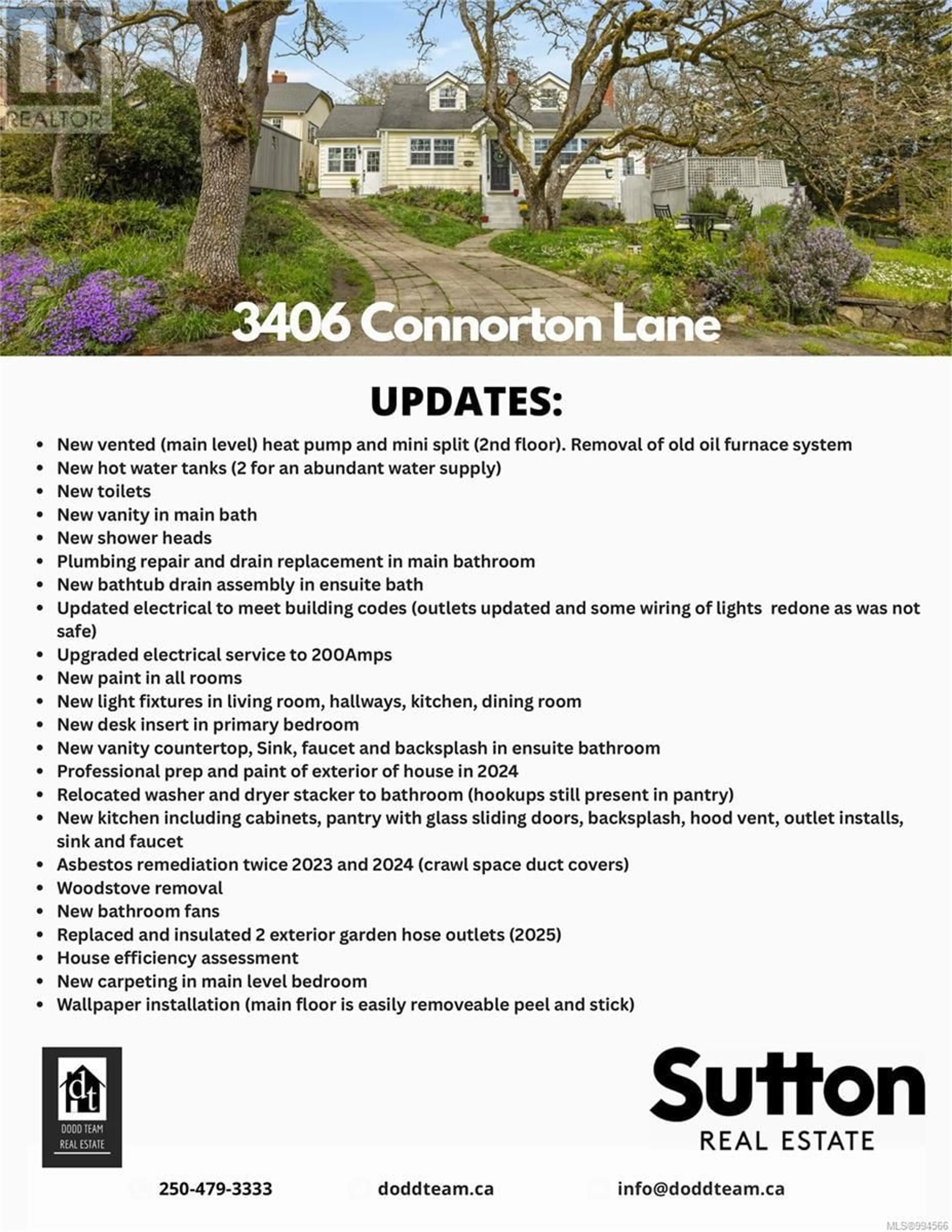 Home with vinyl exterior material, street for 3406 CONNORTON LANE, Saanich British Columbia V8P3K1